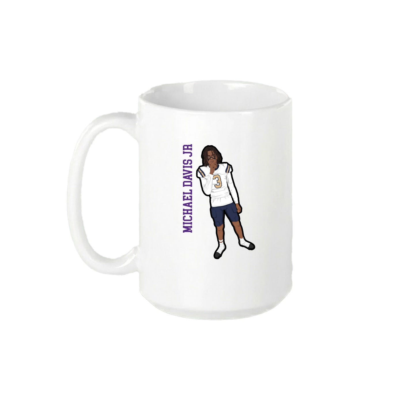 15oz Coffee Mug — Name Vertical in White