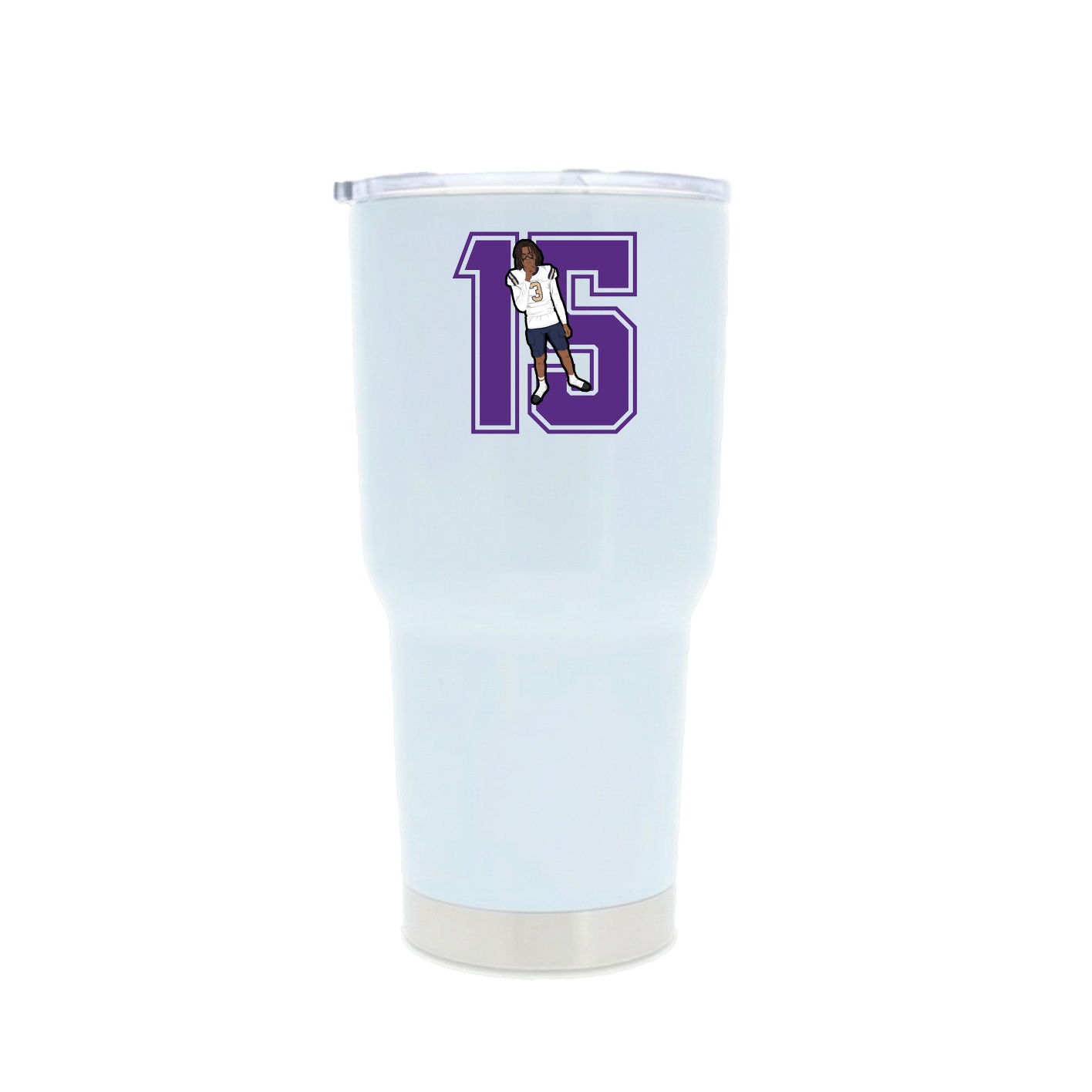 30oz Stainless Steel Tumbler — Number in White