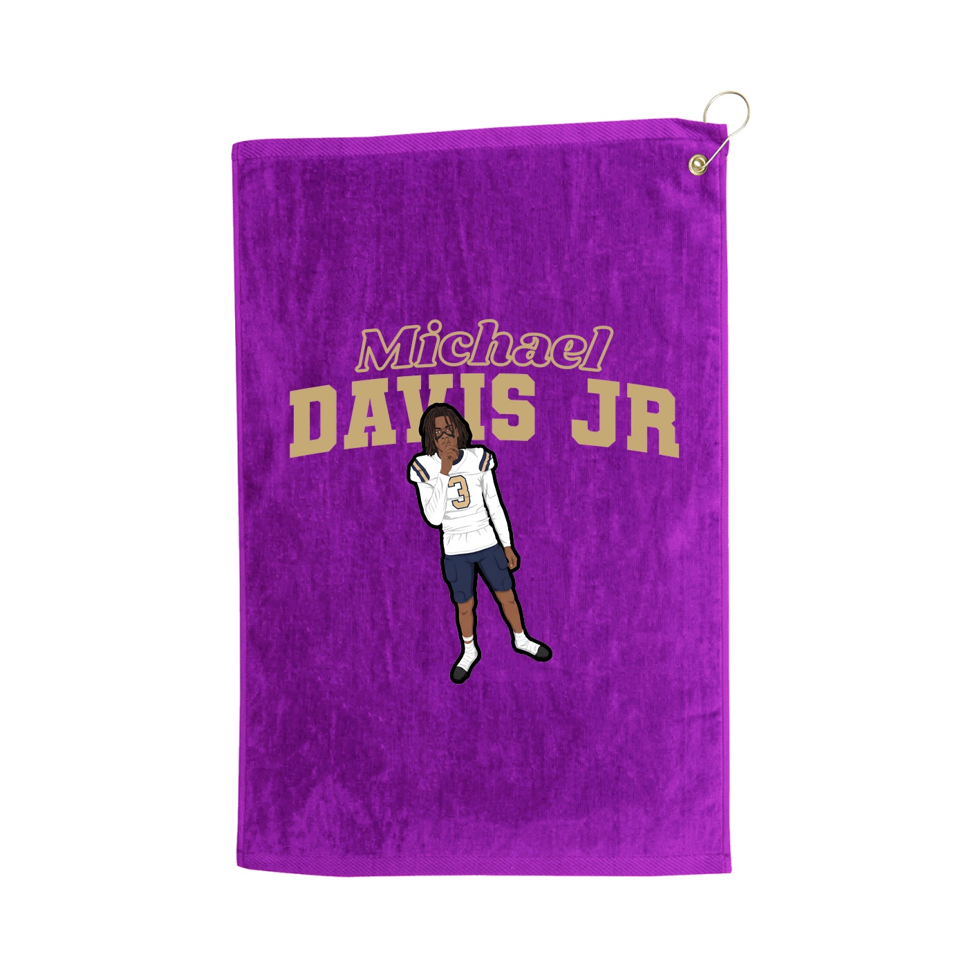 Golf Towel — Name Arch in Purple