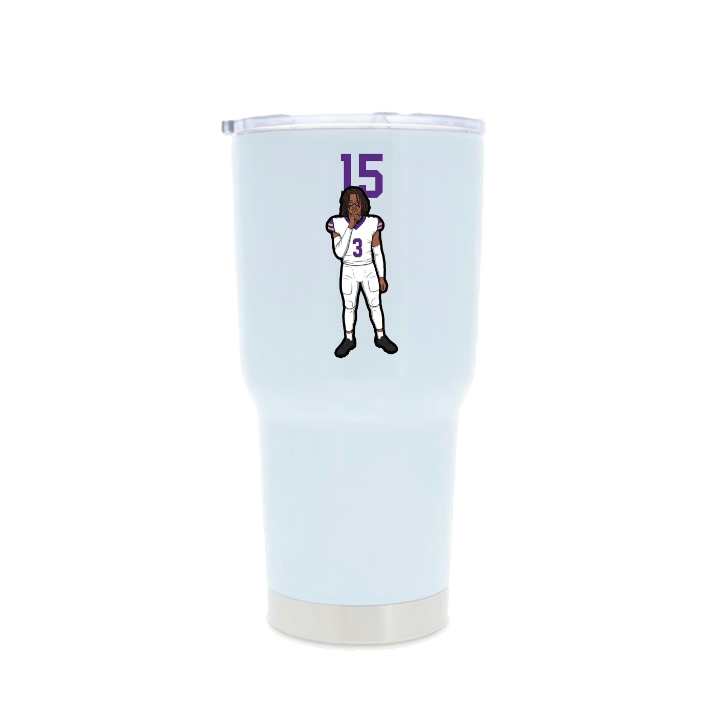 30oz Stainless Steel Tumbler — Number Top in White