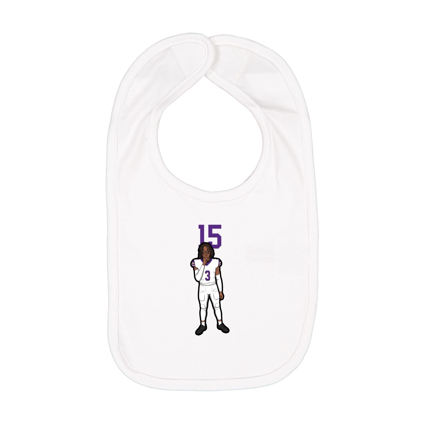 Infant Bib — Number Top in White
