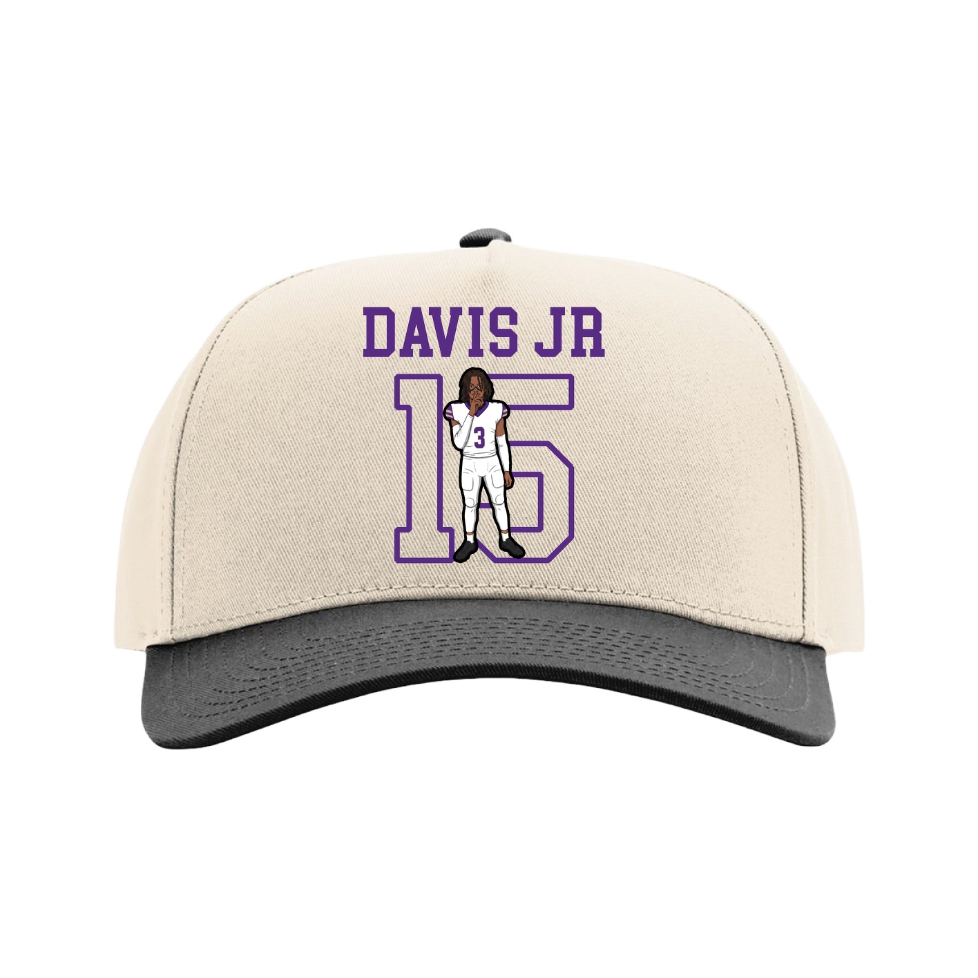 Full Fabric Five-Panel Champ Cap — Shirsey in Cream/Black