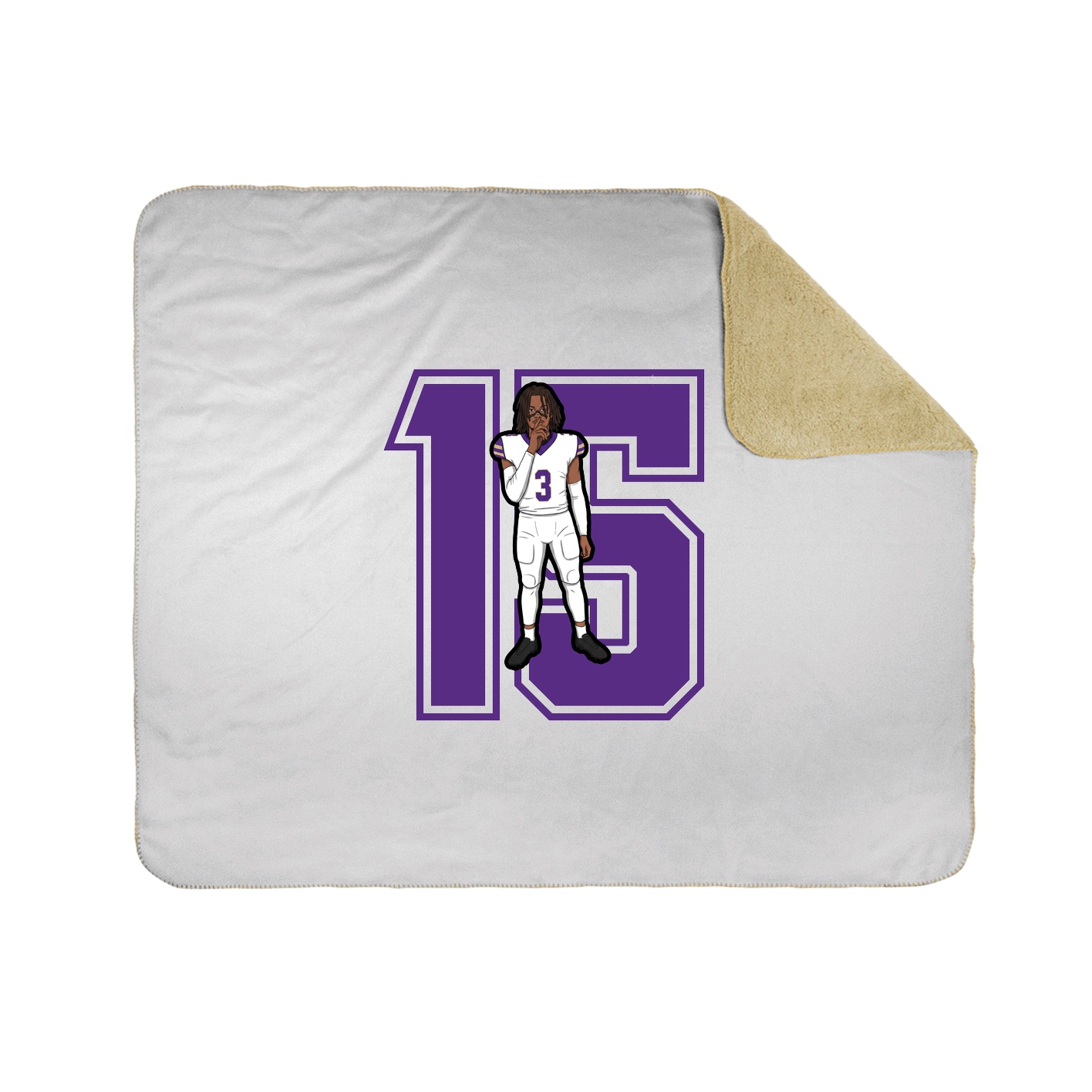 Throw Blanket — Number in White