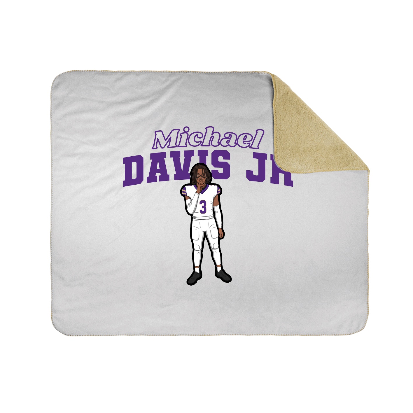 Throw Blanket — Name Arch in White