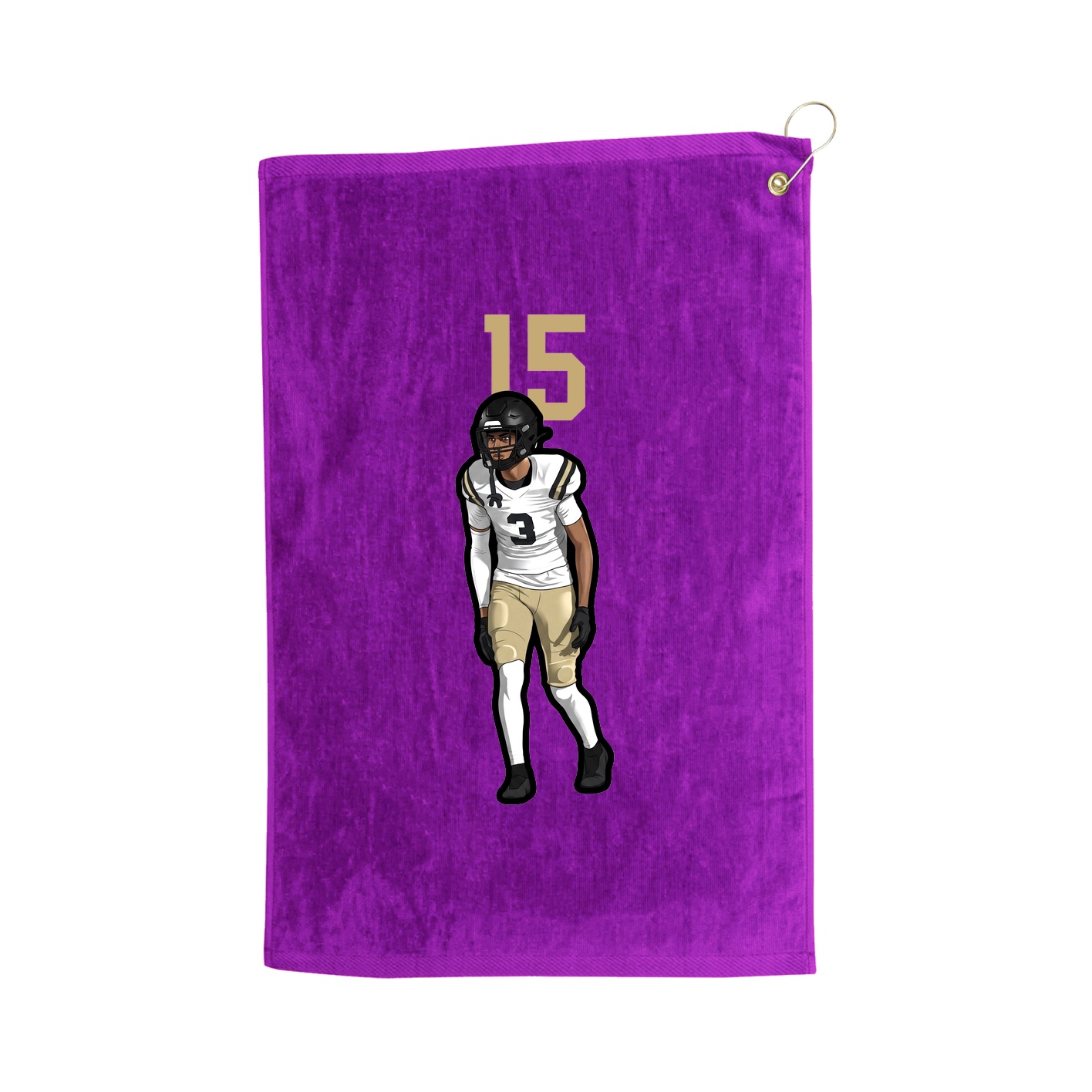 Golf Towel — Number Top in Purple