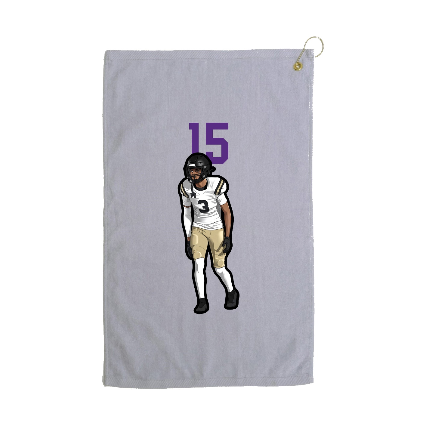 Golf Towel — Number Top in Grey