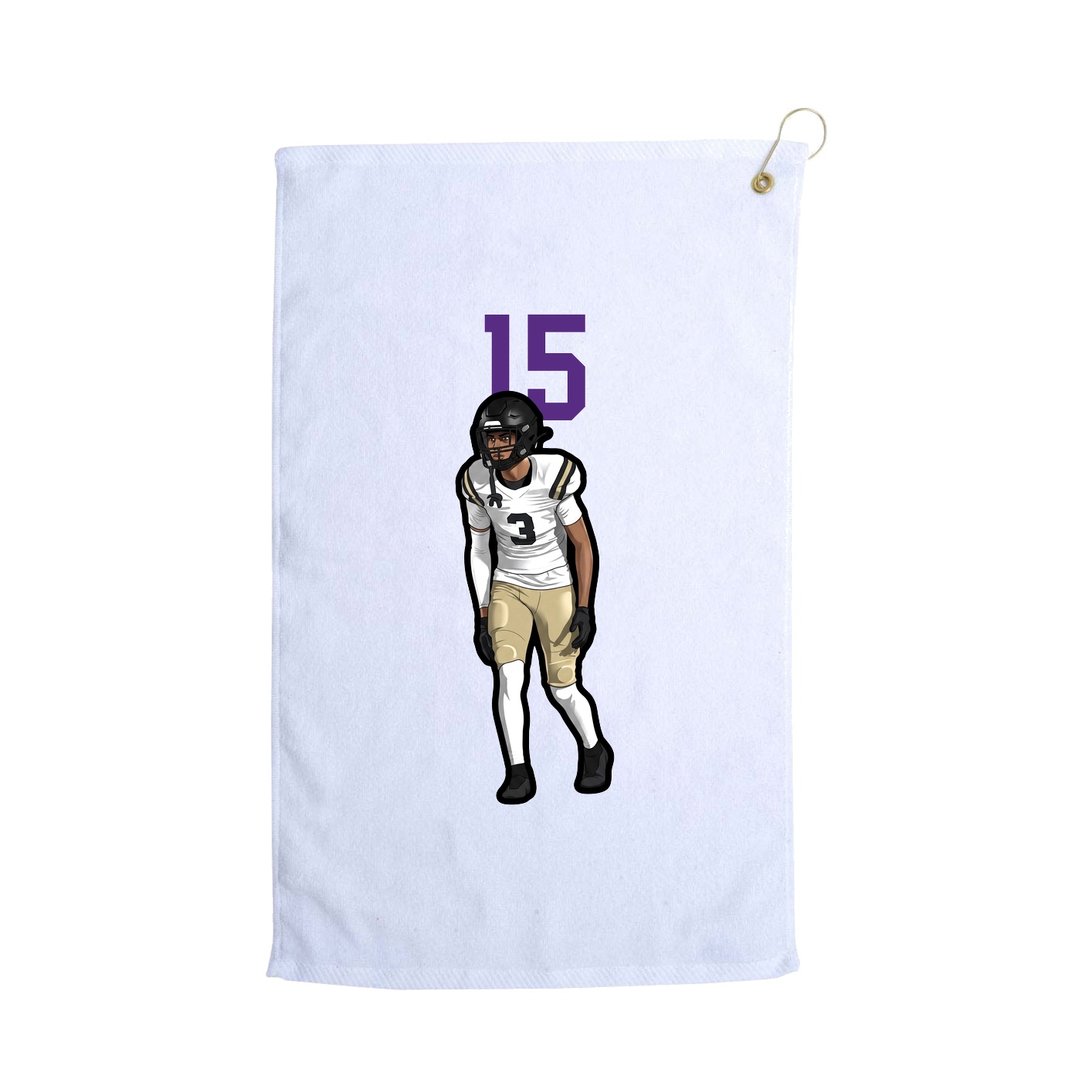 Golf Towel — Number Top in White