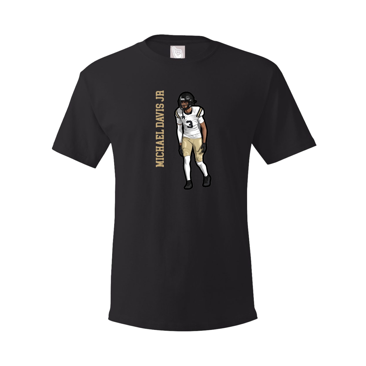 Youth Tee — Name Vertical in Black