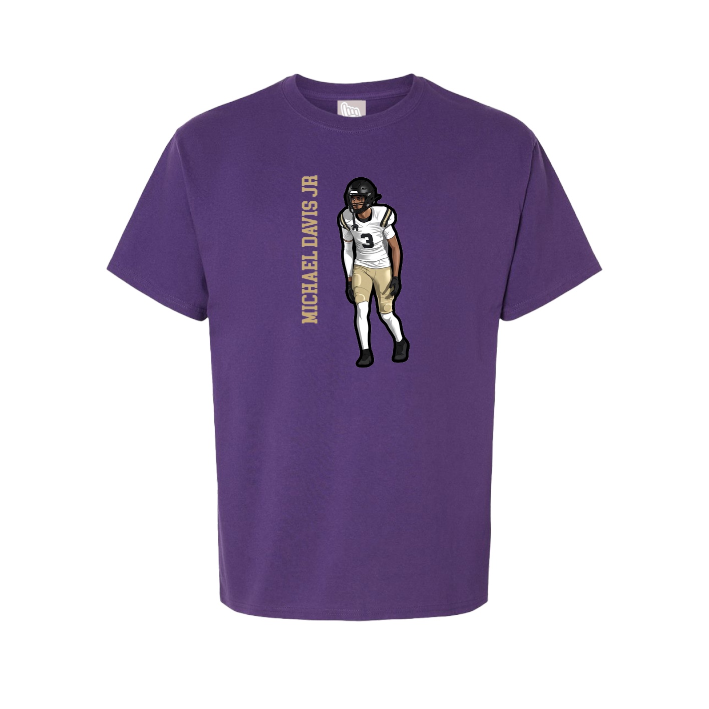 Youth Tee — Name Vertical in Purple