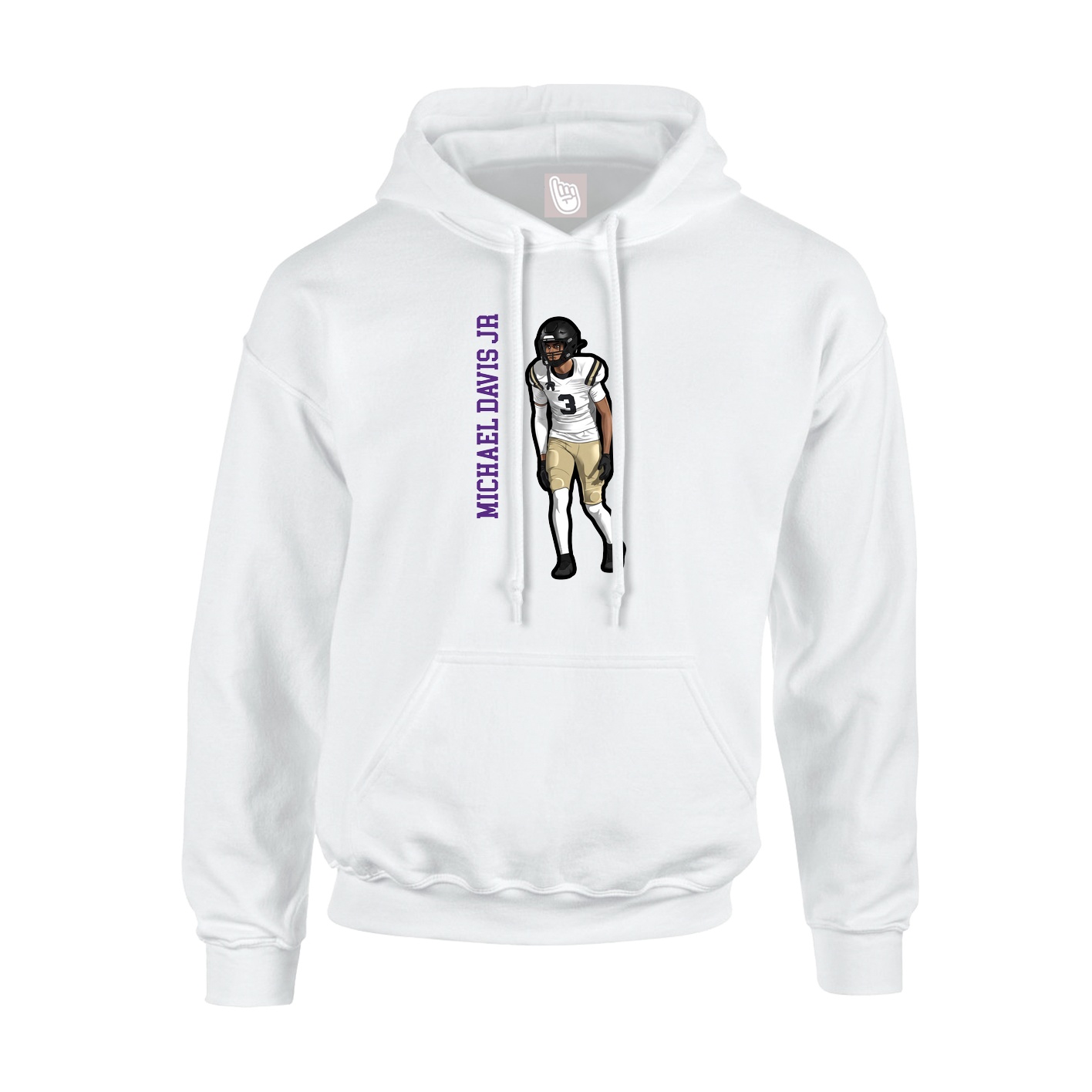 Hoodie — Name Vertical in White