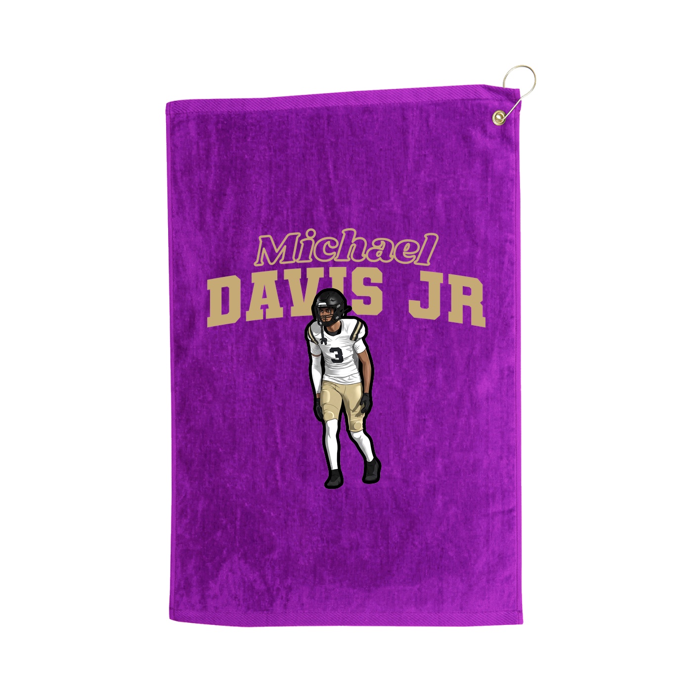 Golf Towel — Name Arch in Purple