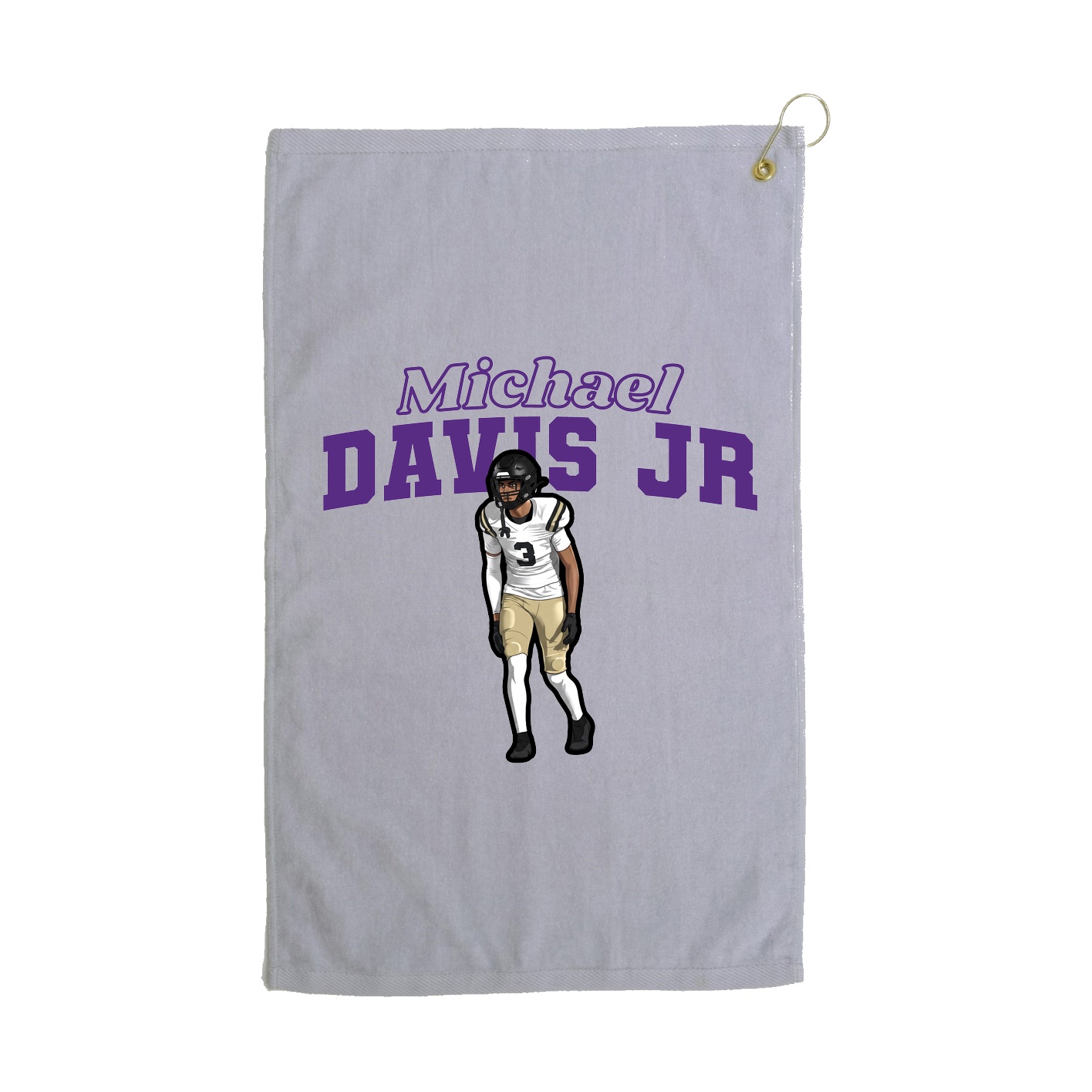 Golf Towel — Name Arch in Grey