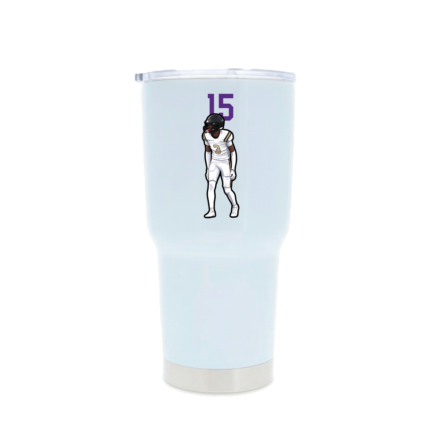 30oz Stainless Steel Tumbler — Number Top in White