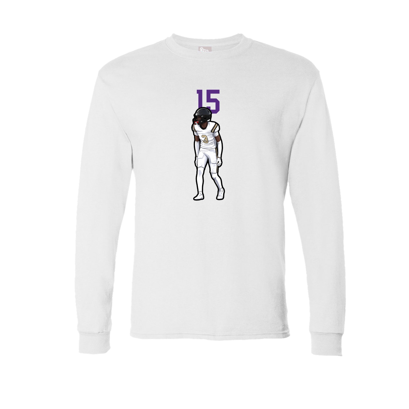 Long Sleeve Tee — Number Top in White