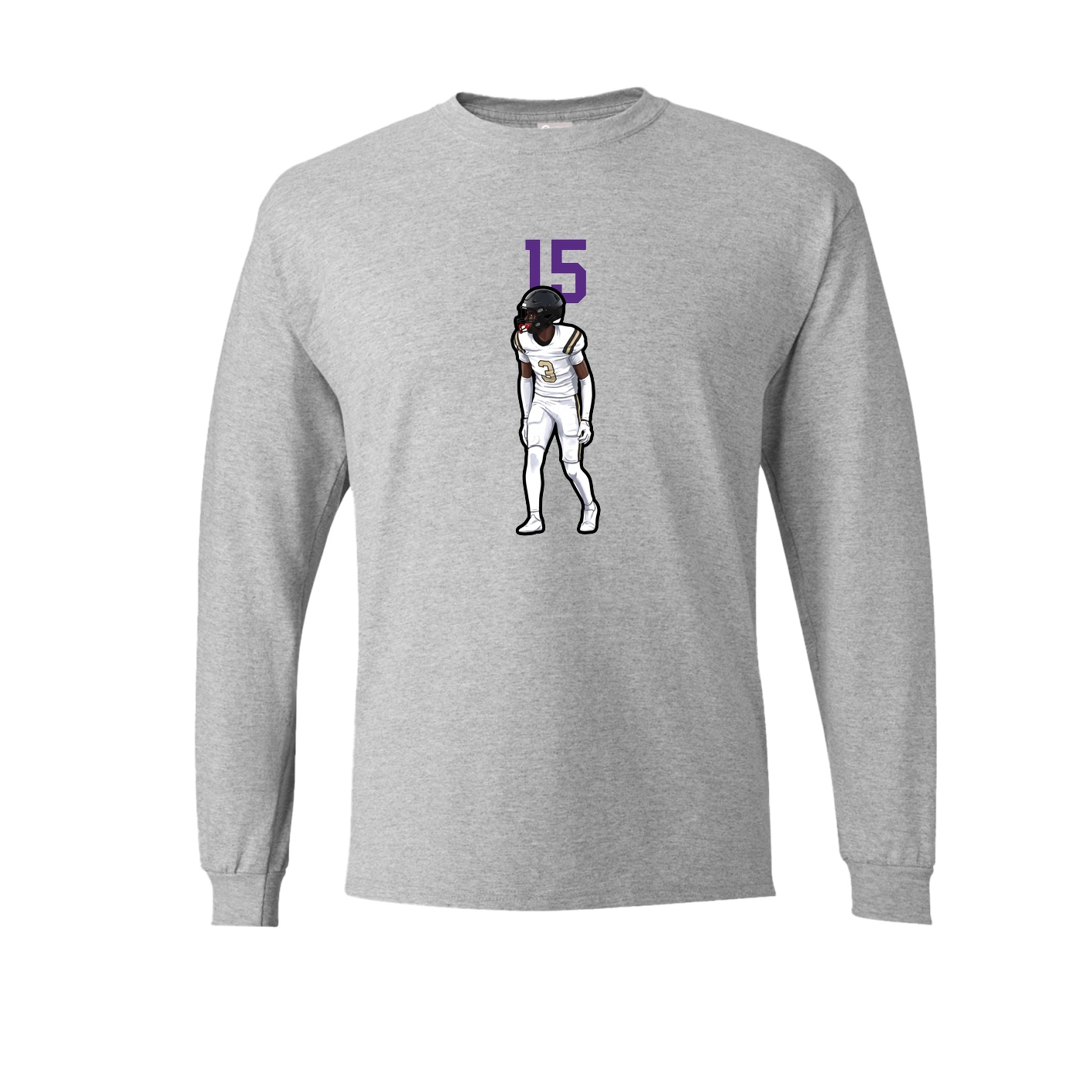 Long Sleeve Tee — Number Top in Grey