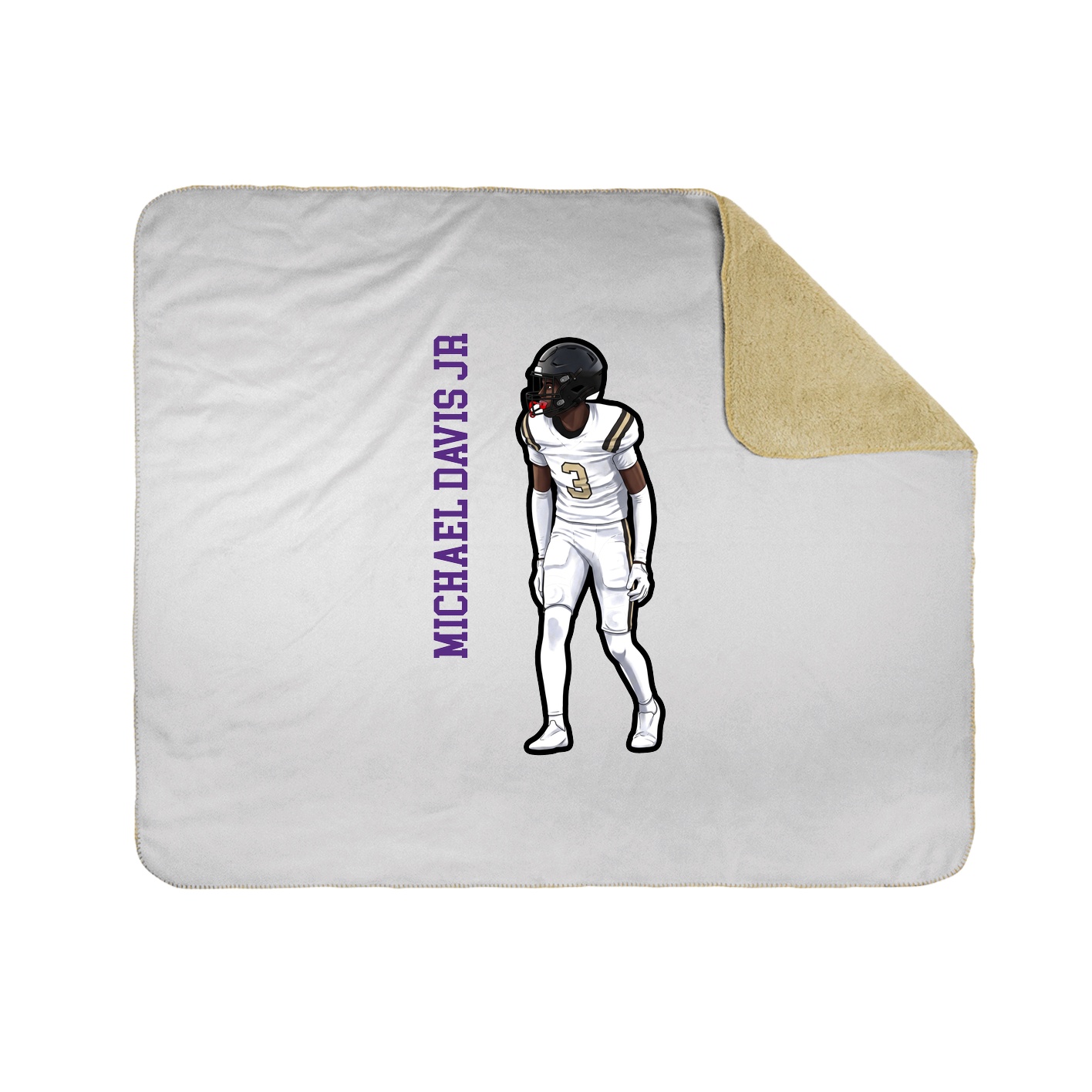 Throw Blanket — Name Vertical in White