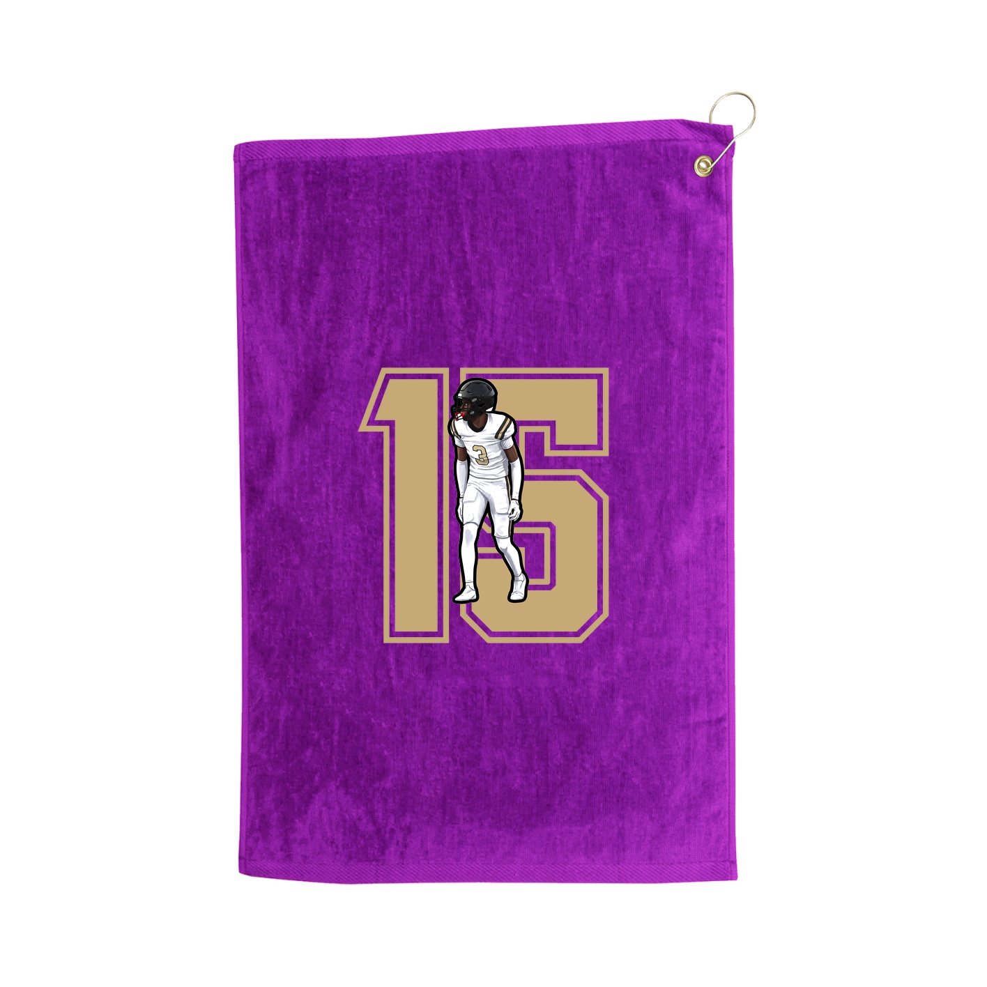 Golf Towel — Number in Purple