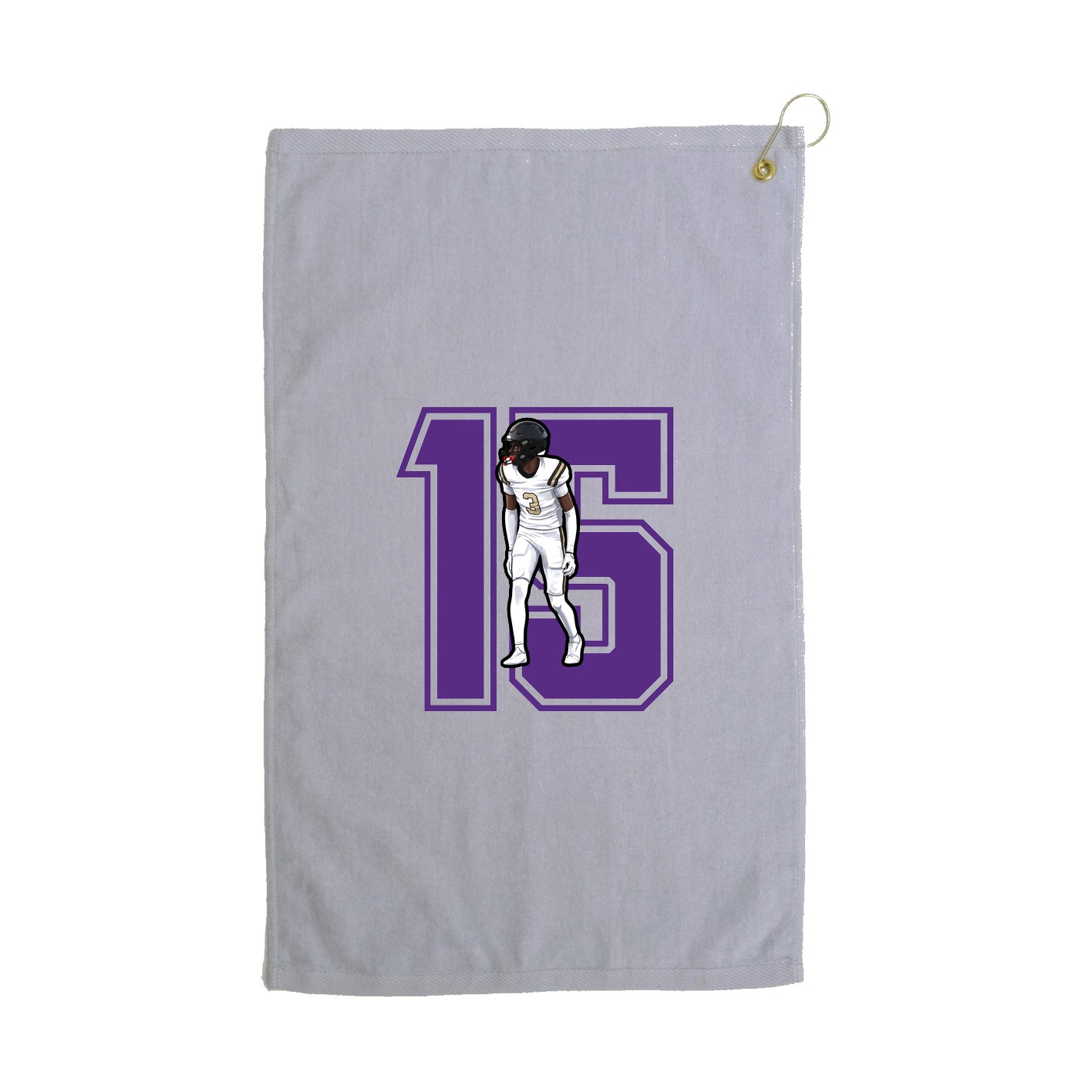 Golf Towel — Number in Grey