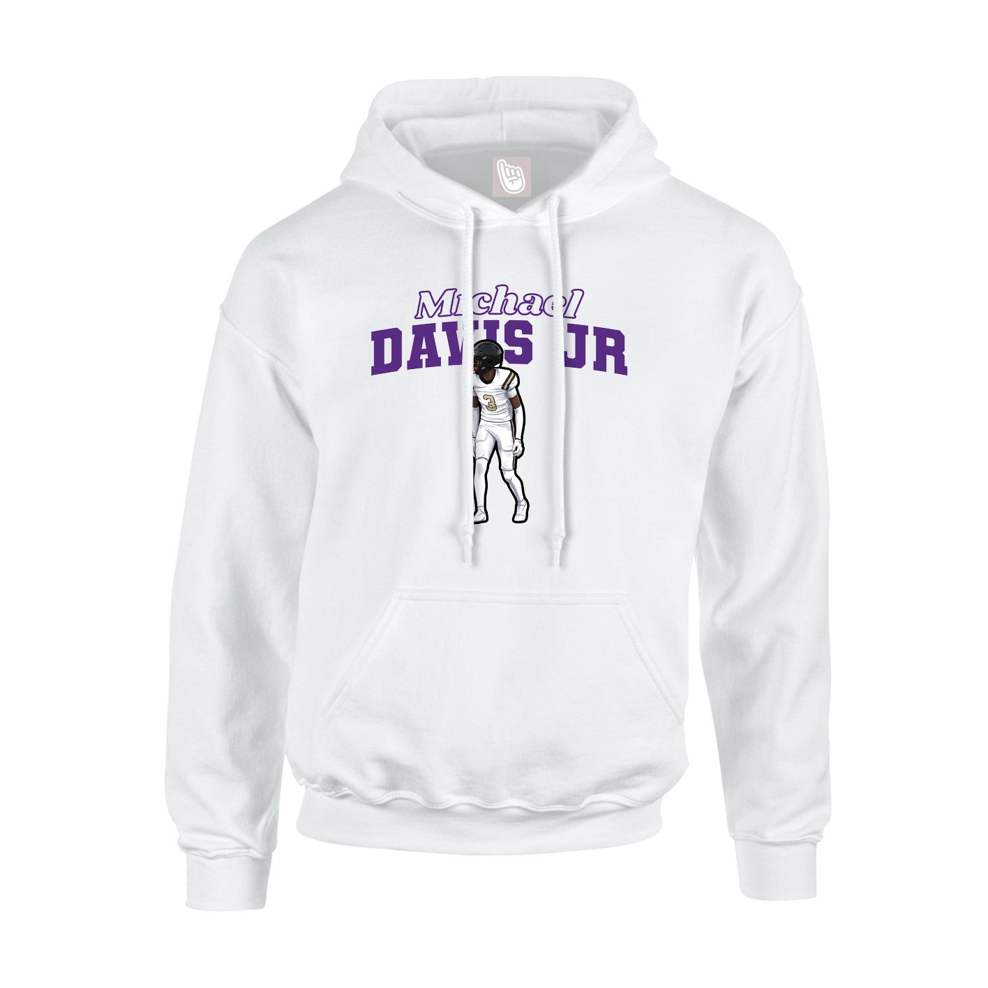 Hoodie — Name Arch in White