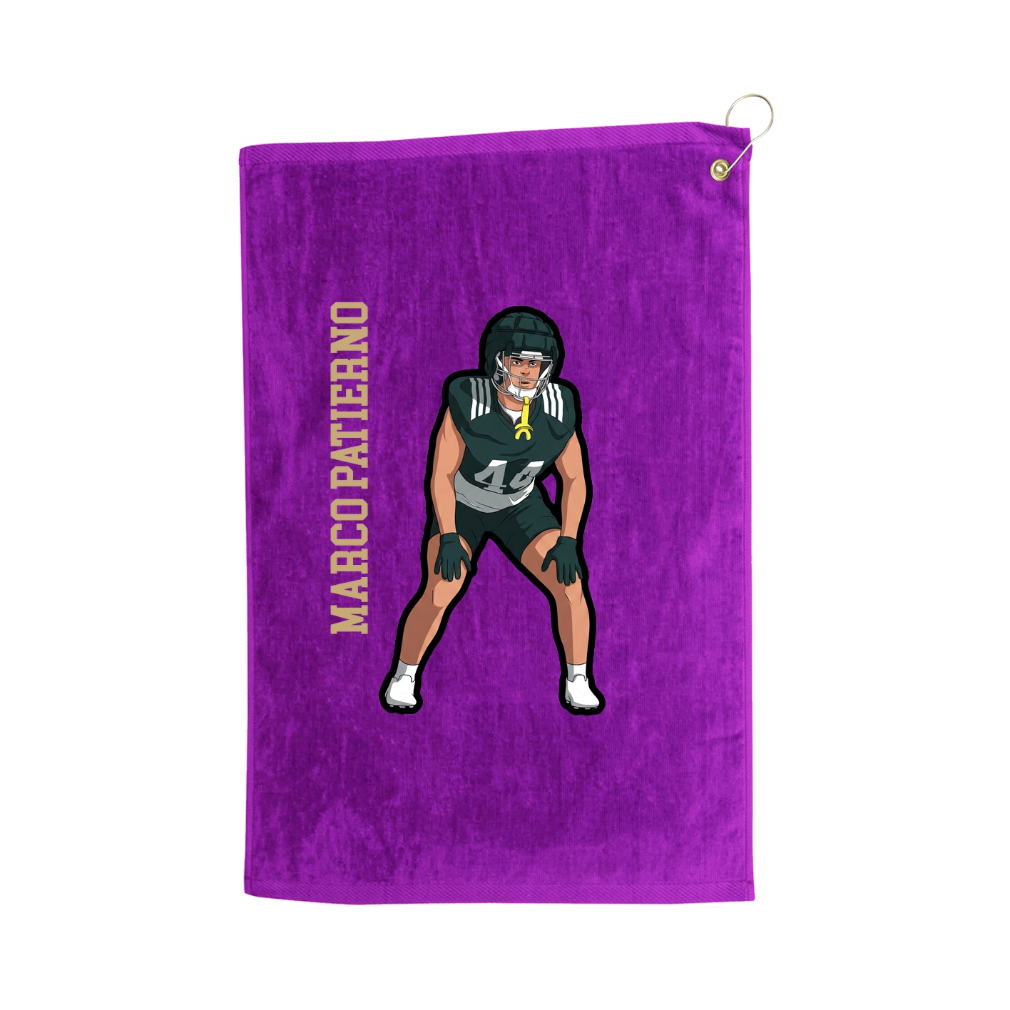 Golf Towel — Name Vertical in Purple