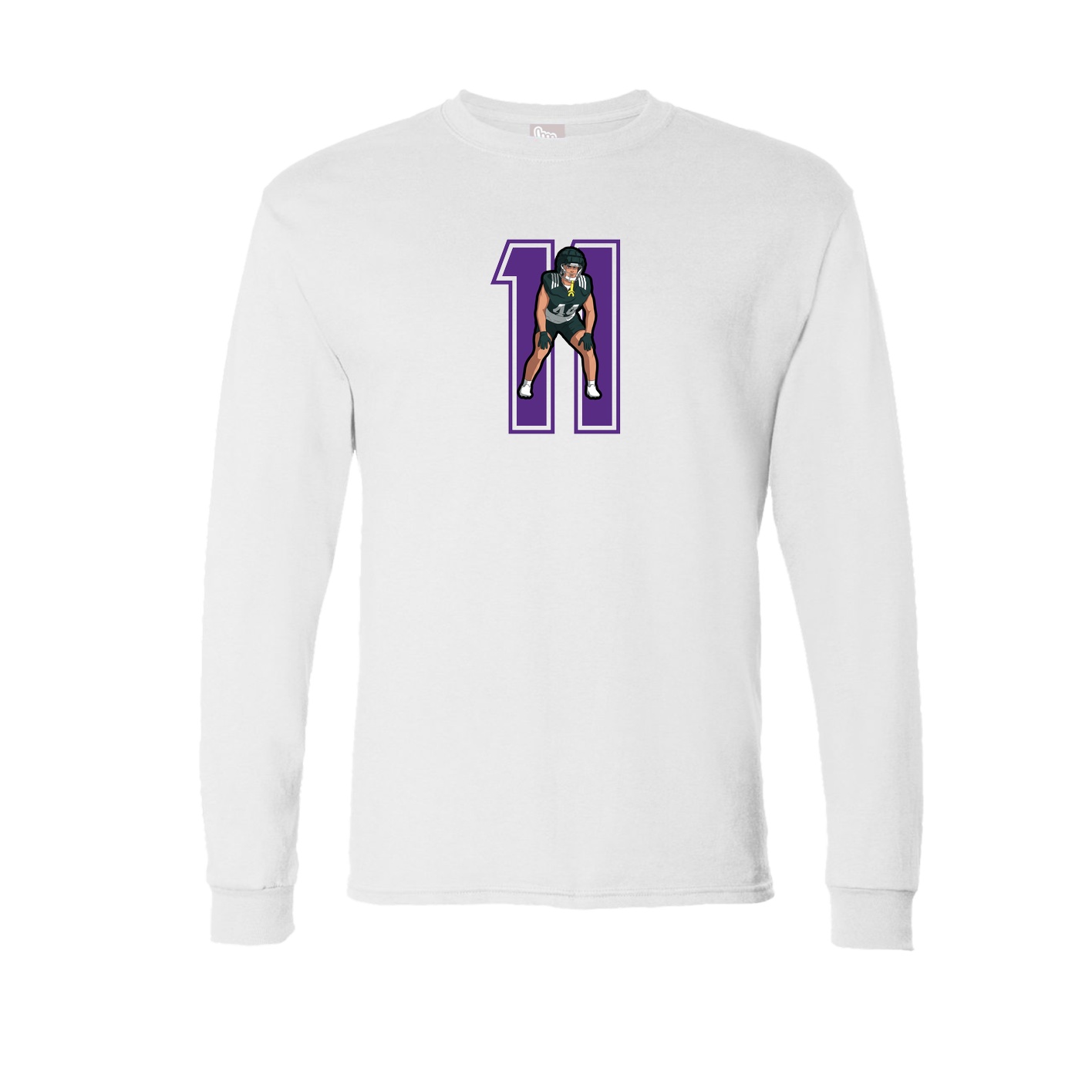 Long Sleeve Tee — Number in White