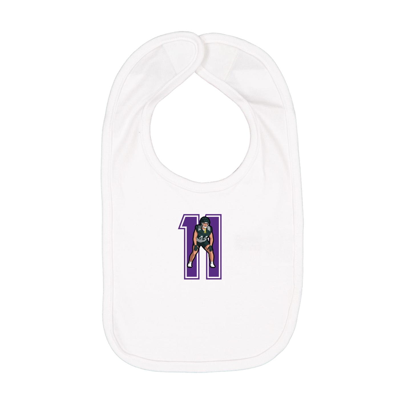 Infant Bib — Number in White