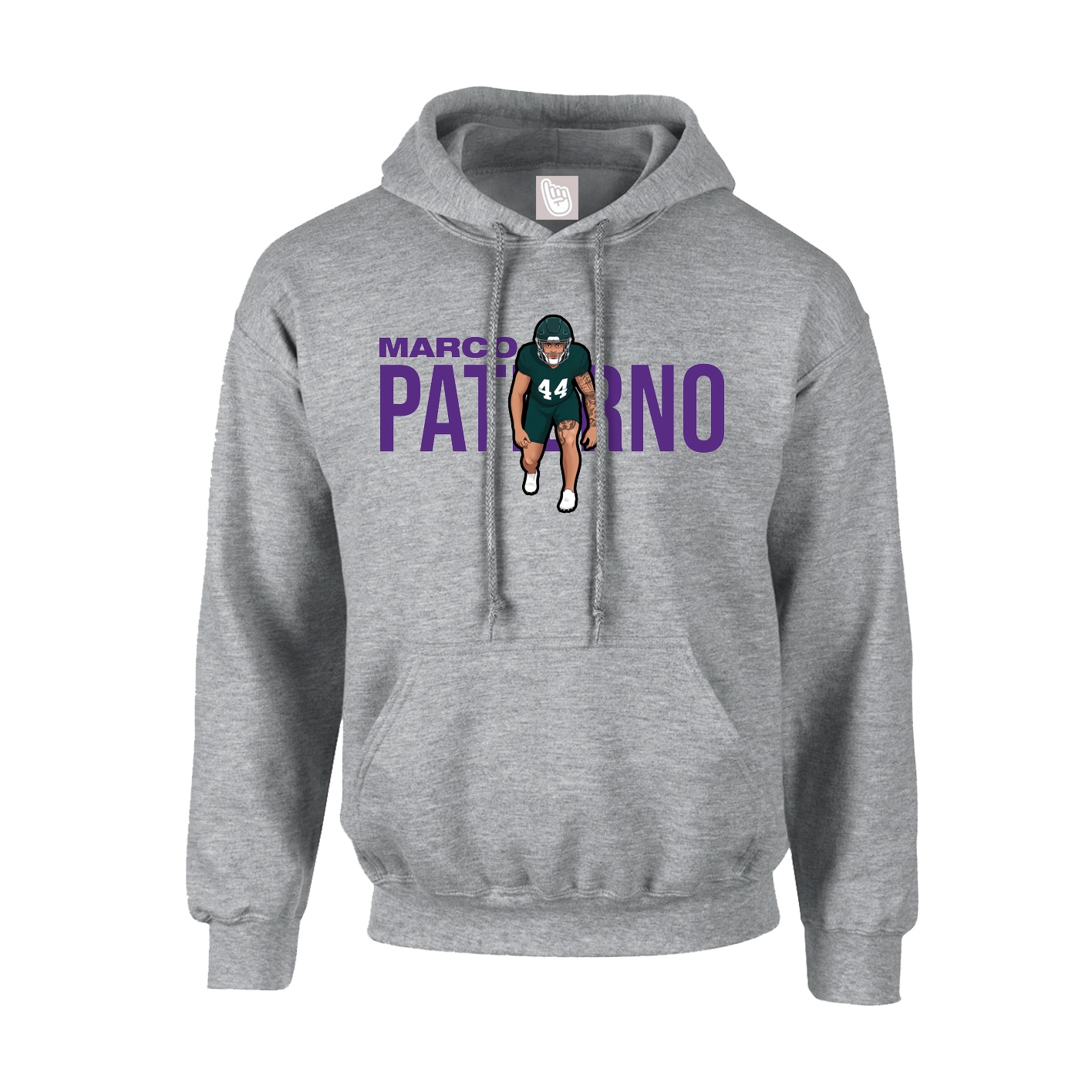 Hoodie — Player Name in Grey