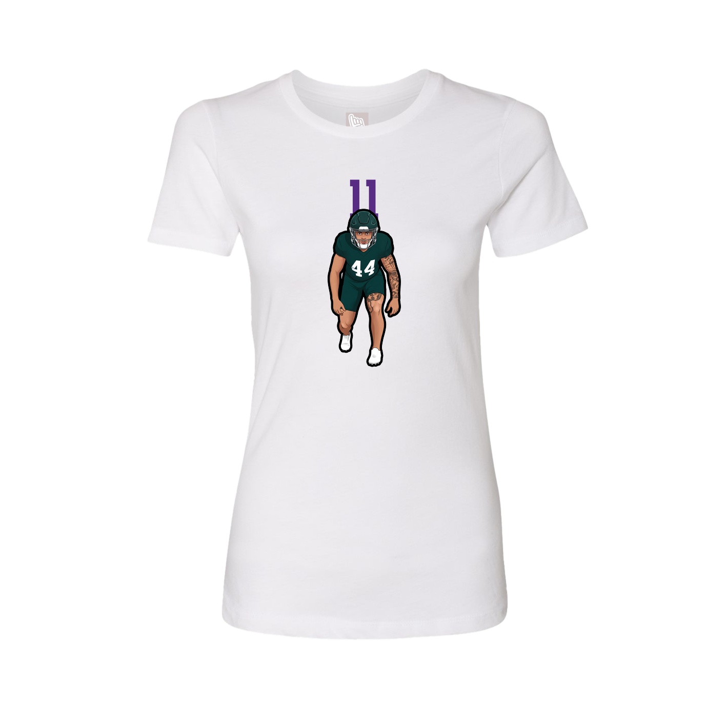 Womens Tee — Number Top in White