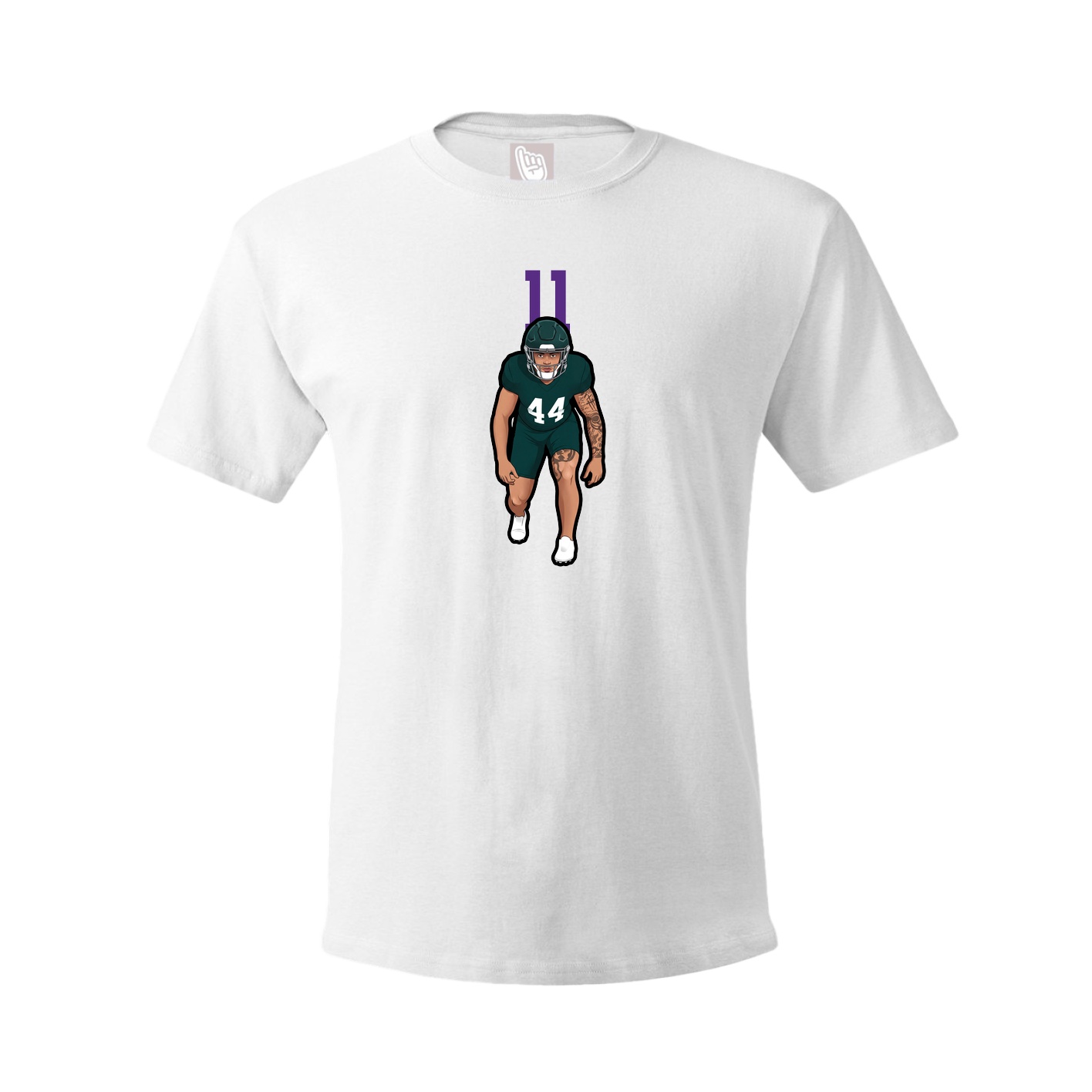 Youth Tee — Number Top in White