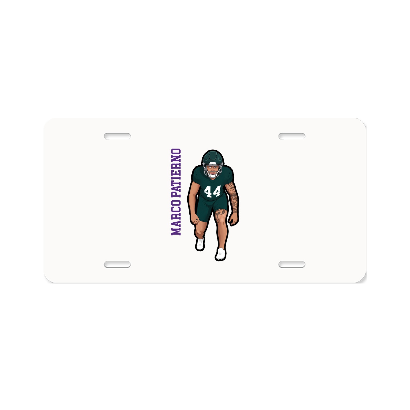 License Plate — Name Vertical in Classic