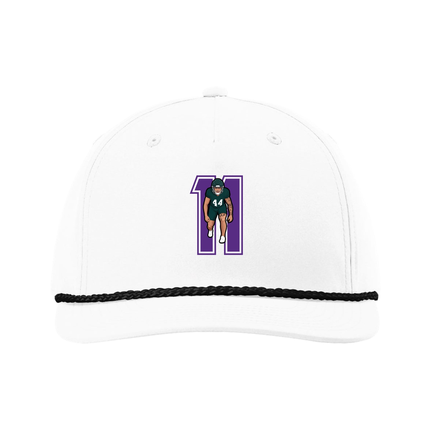 Five-Panel Classic Rope Cap — Number in White