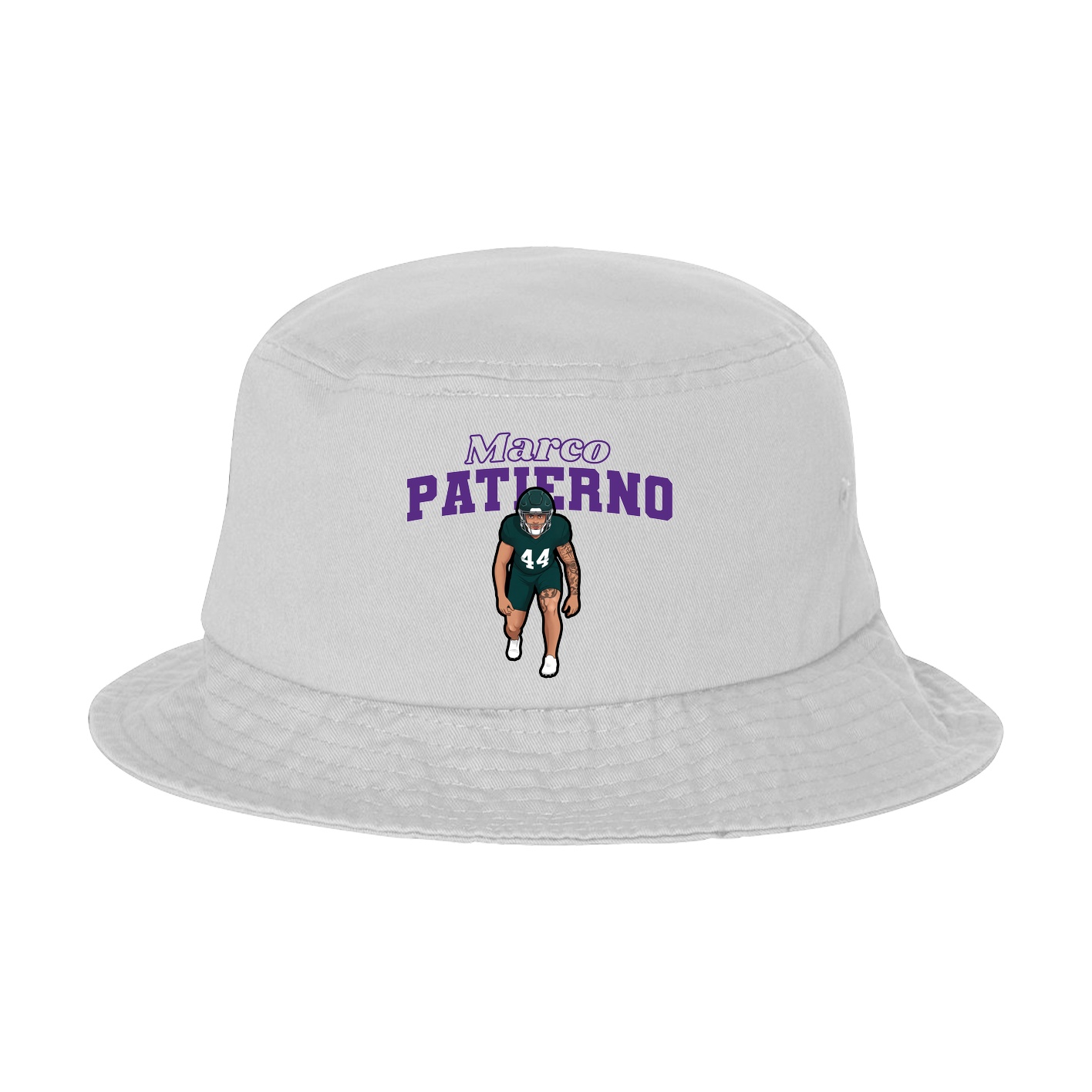 Bucket Cap — Name Arch in White