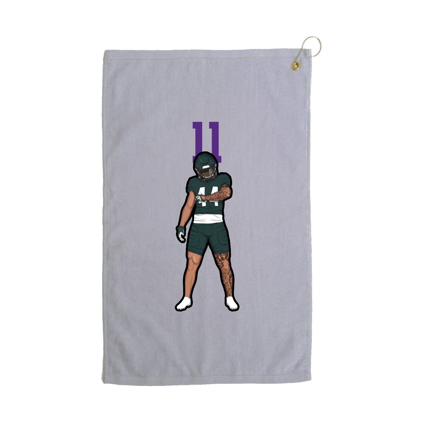 Golf Towel — Number Top in Grey