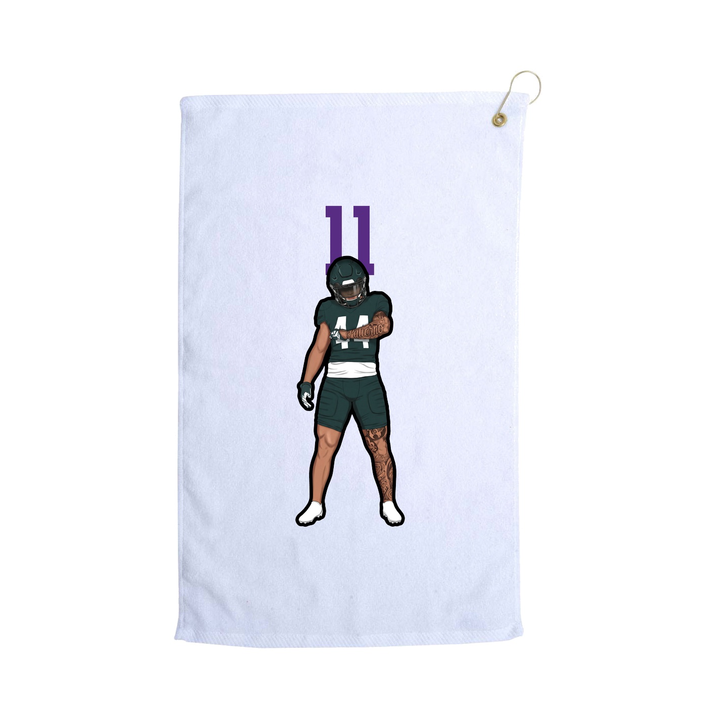 Golf Towel — Number Top in White