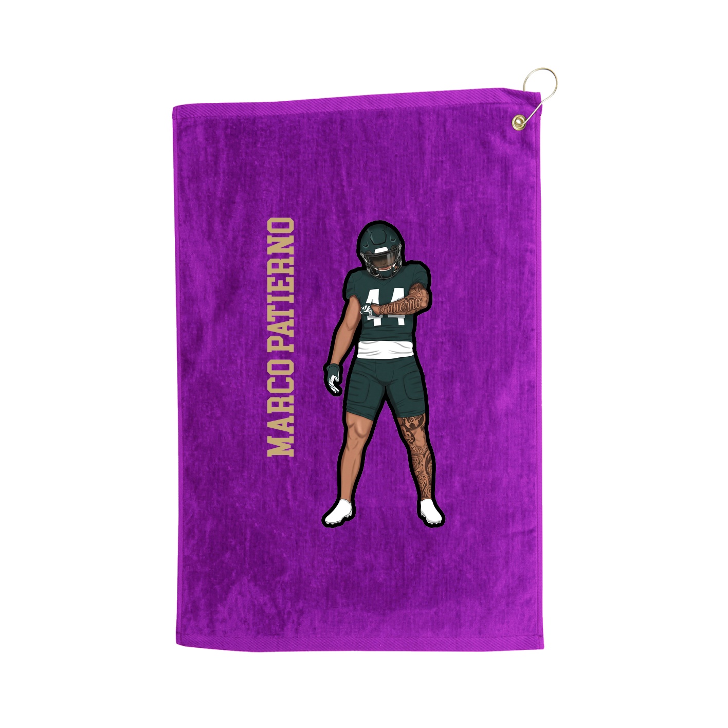 Golf Towel — Name Vertical in Purple