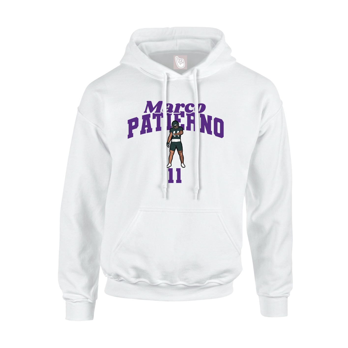Youth Hoodie — Signature Arch in White