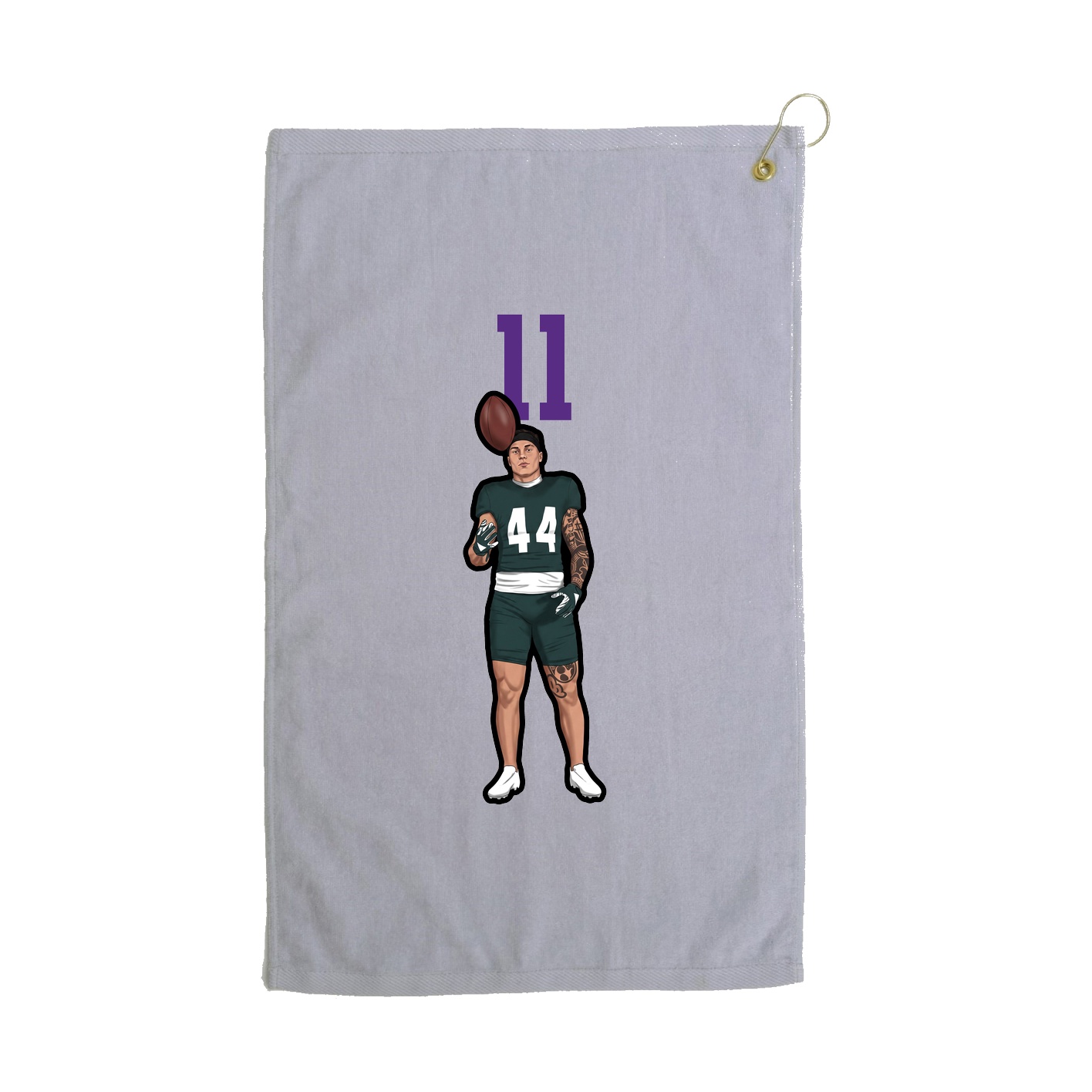 Golf Towel — Number Top in Grey