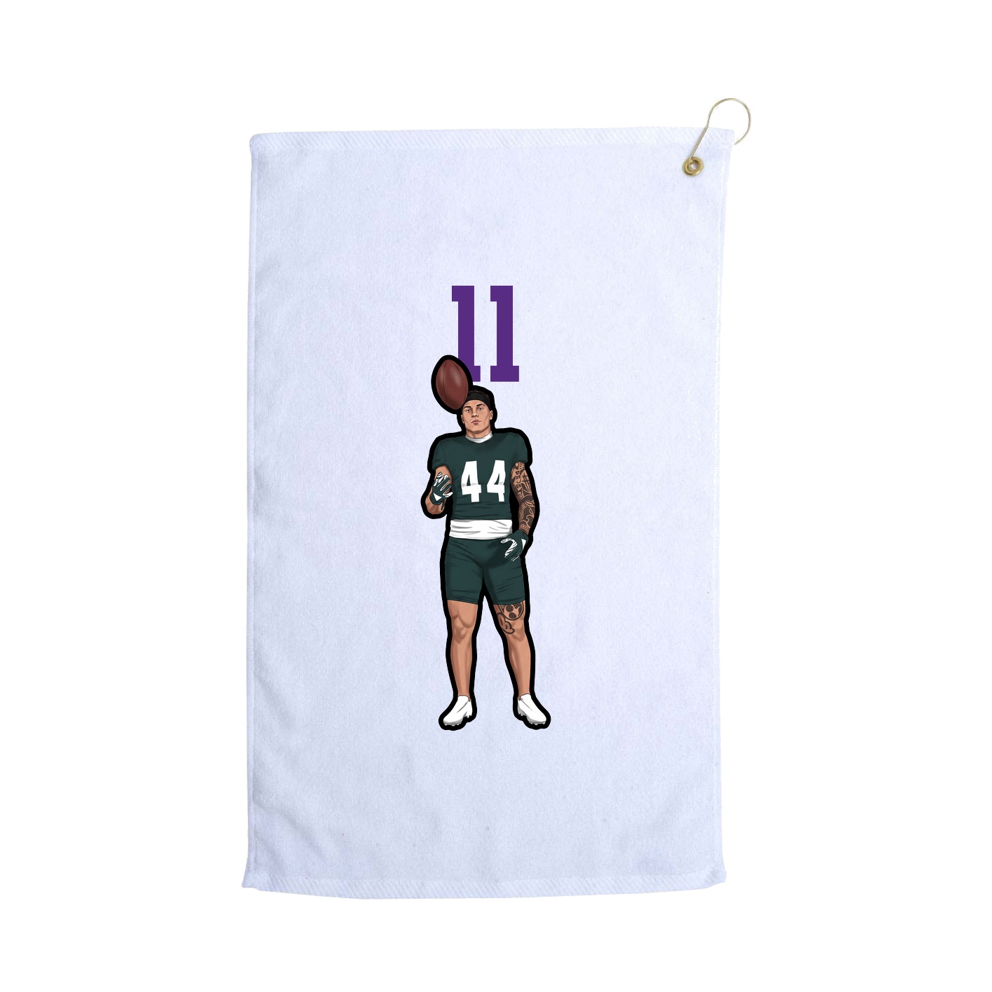 Golf Towel — Number Top in White