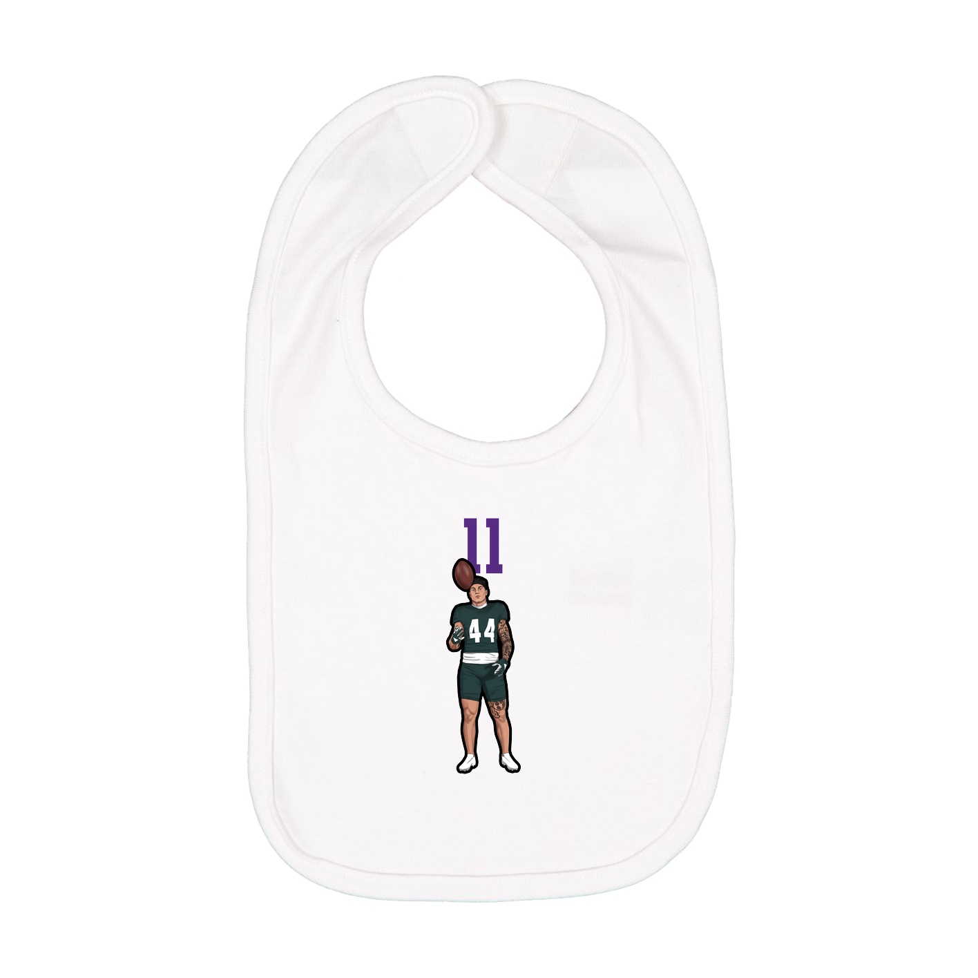 Infant Bib — Number Top in White