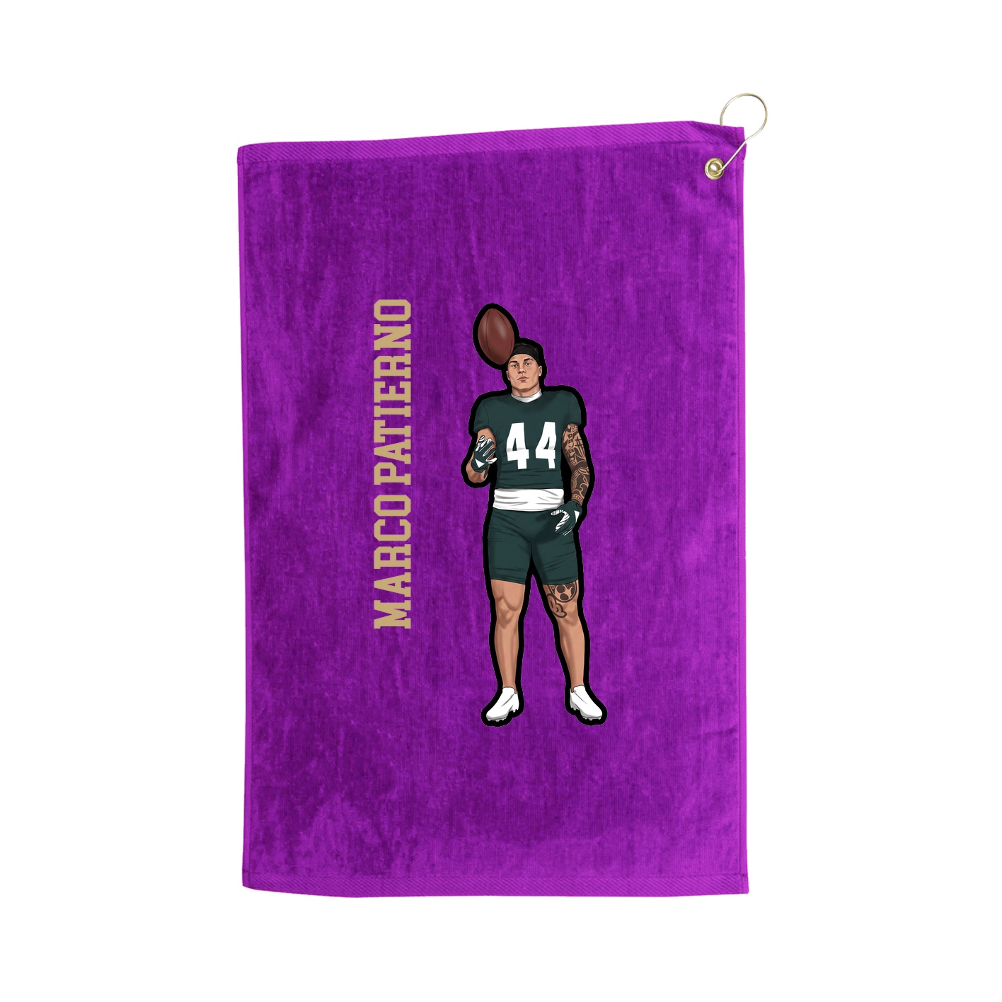 Golf Towel — Name Vertical in Purple