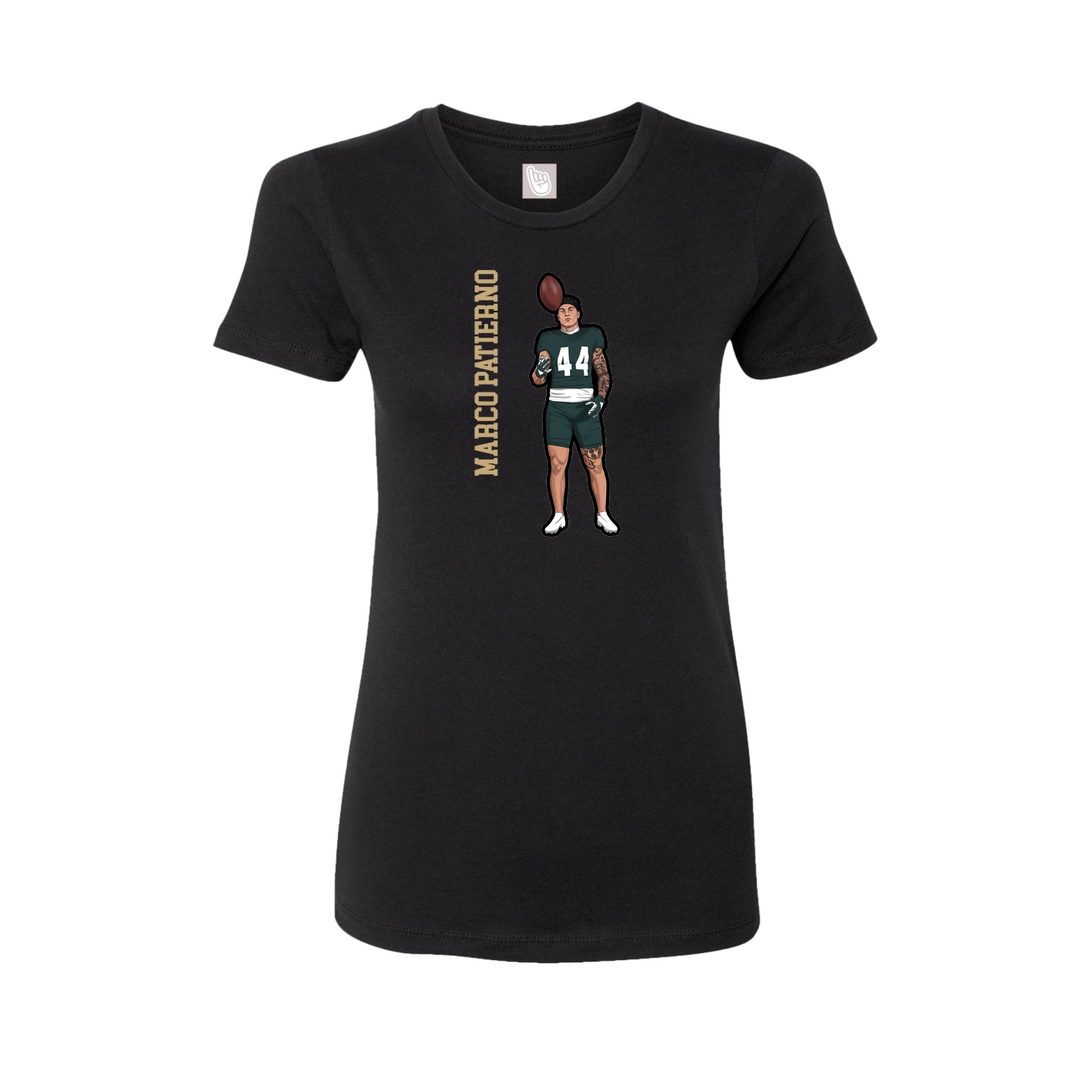 Womens Tee — Name Vertical in Black