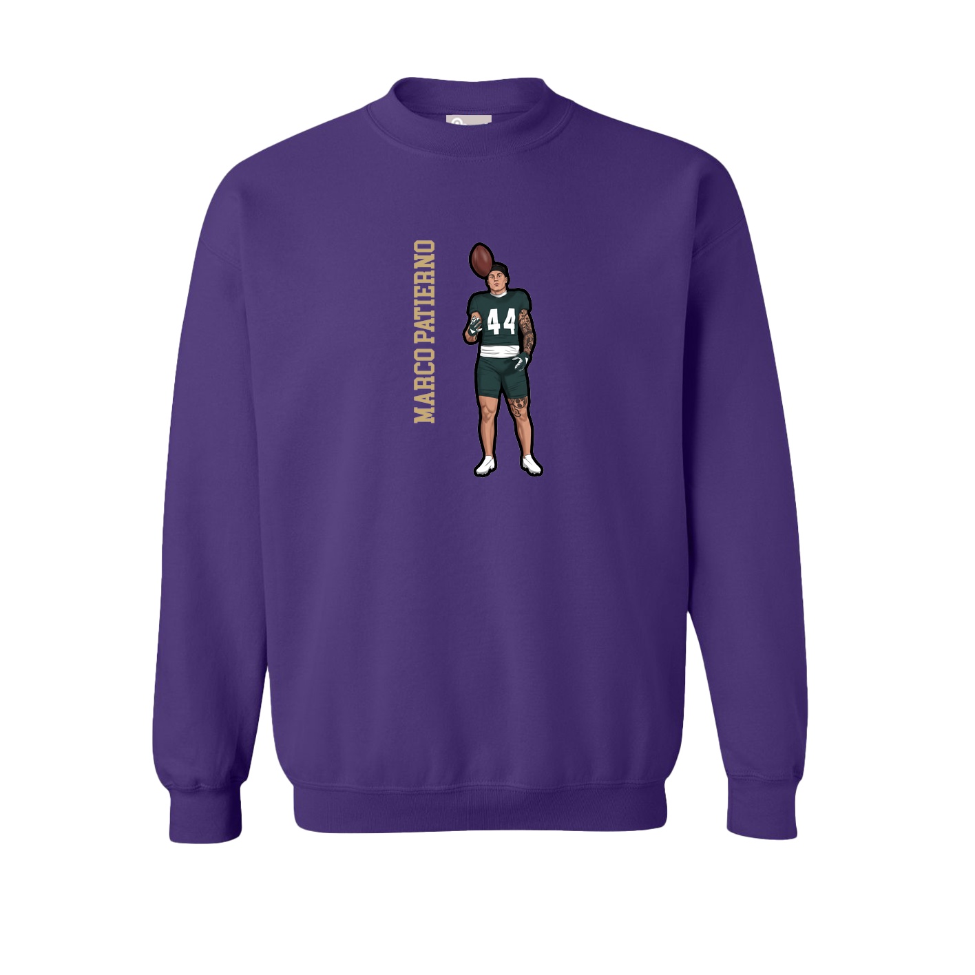 Fleece Crew — Name Vertical in Purple