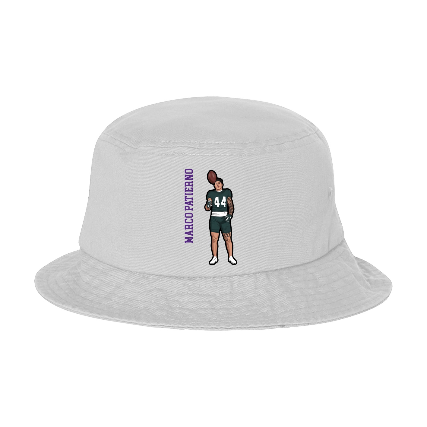Bucket Cap — Name Vertical in White