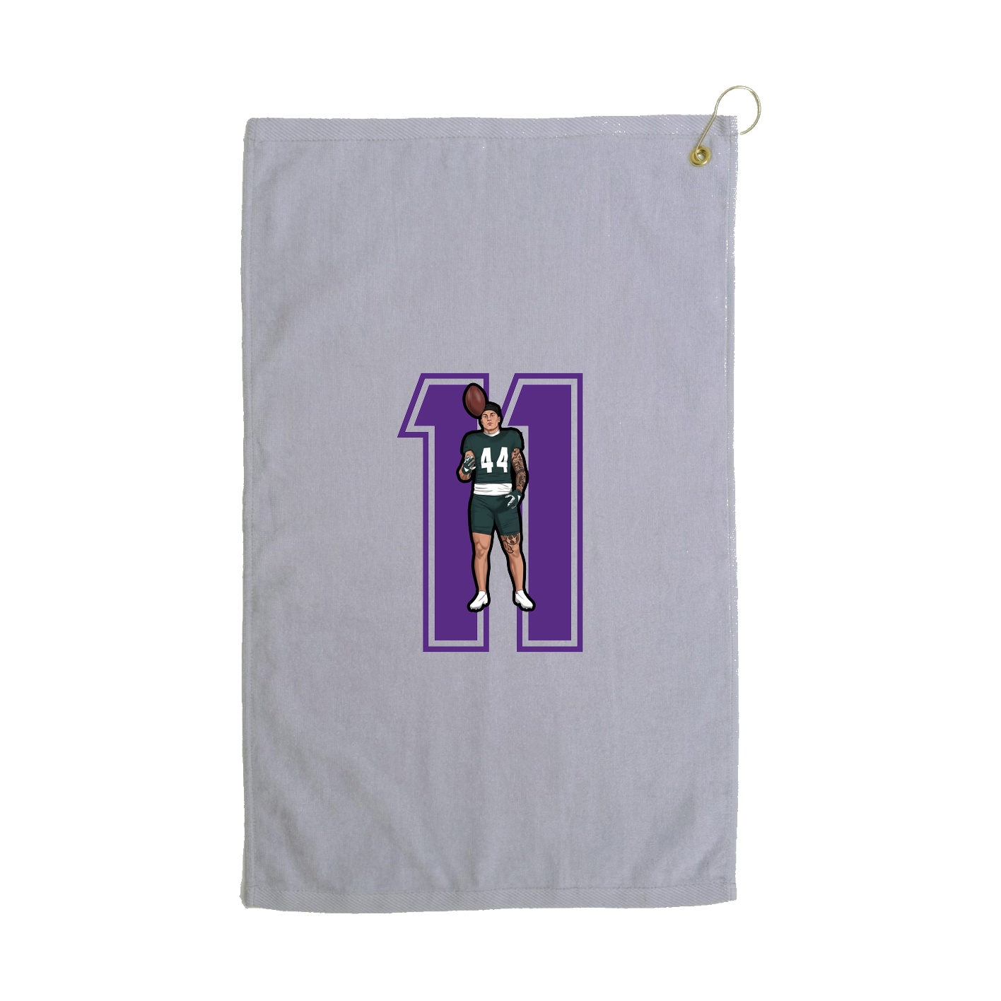 Golf Towel — Number in Grey