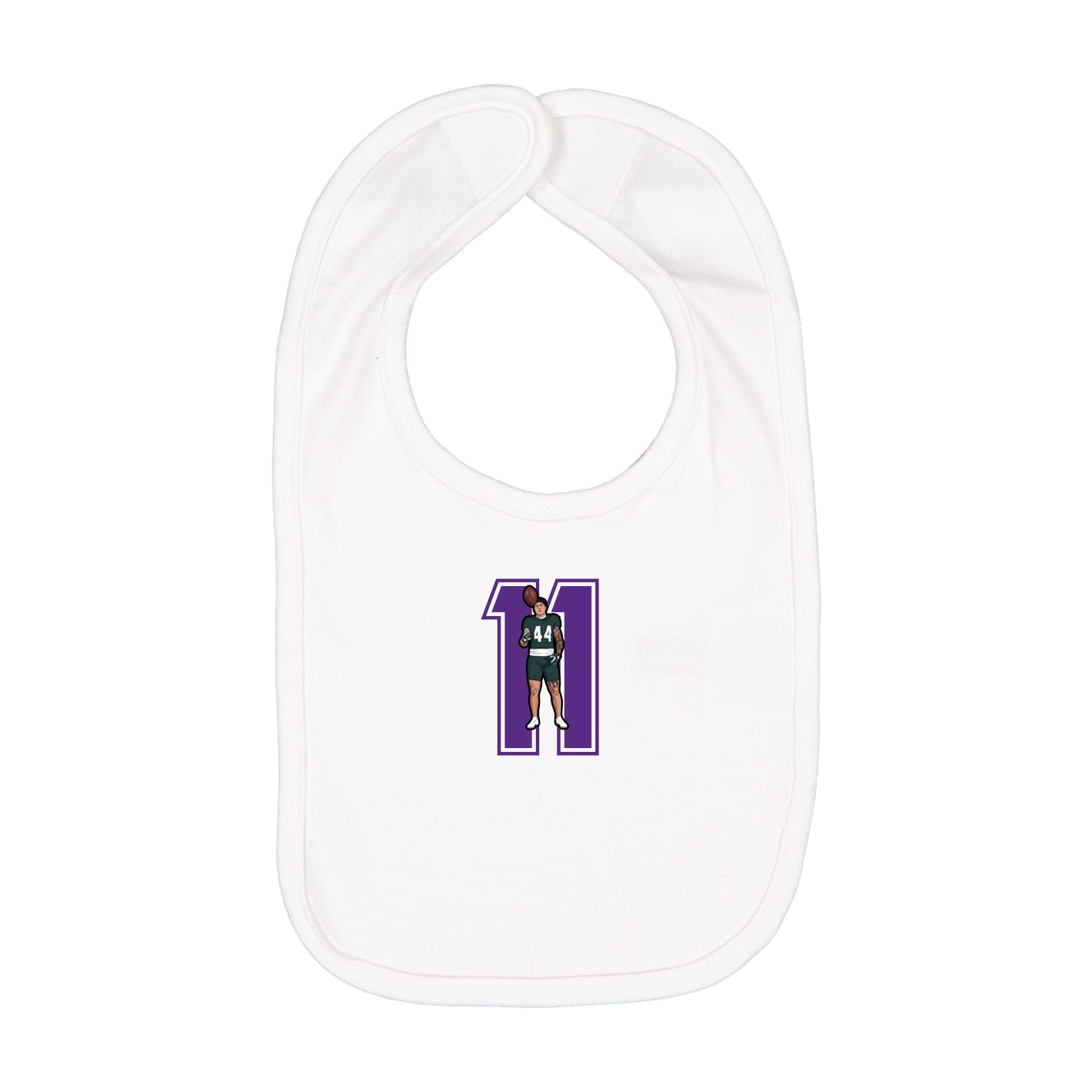 Infant Bib — Number in White