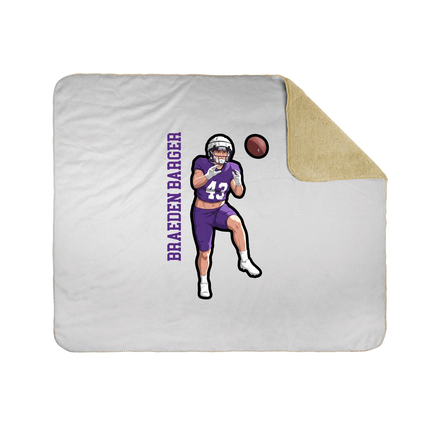 Throw Blanket — Name Vertical in White
