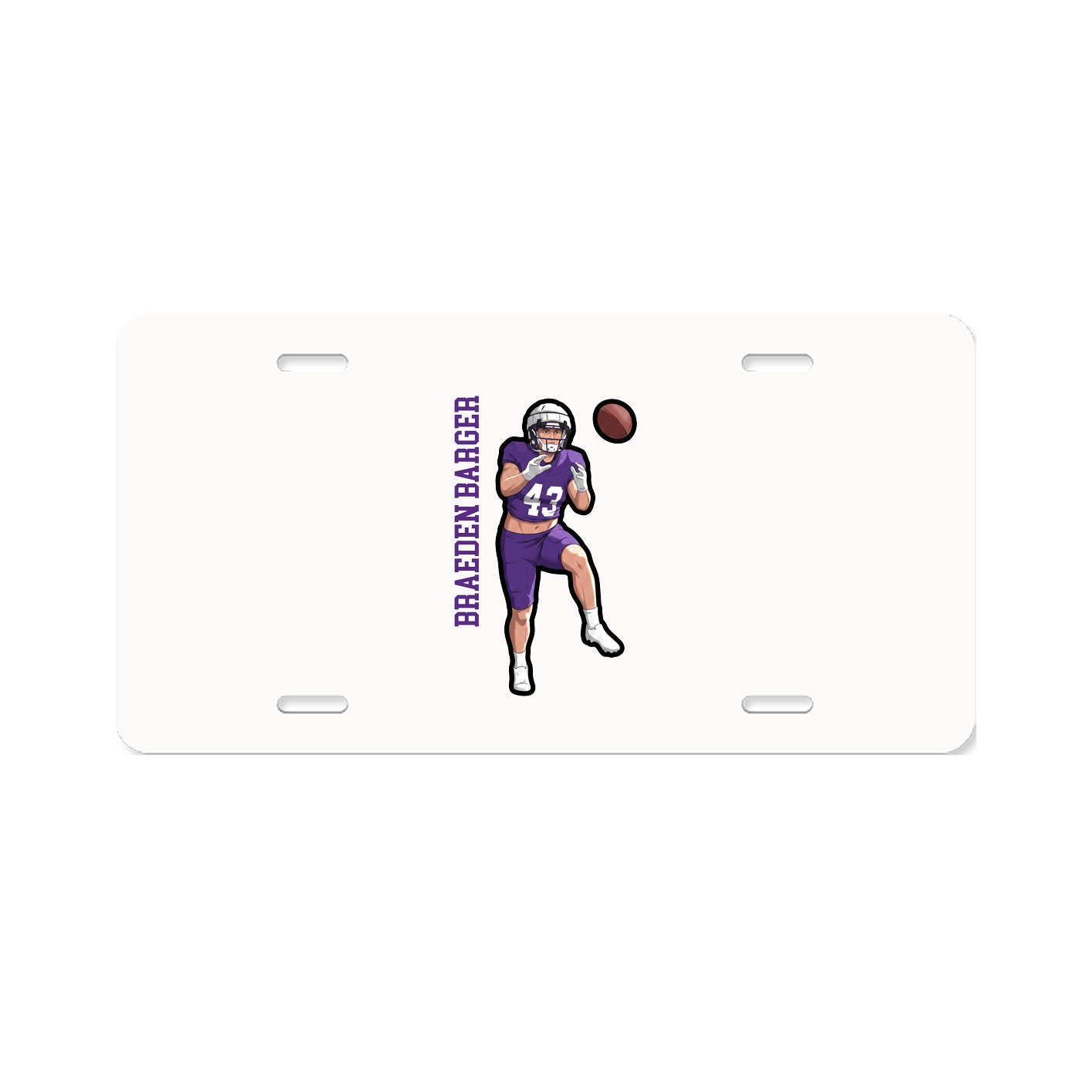 License Plate — Name Vertical in Classic