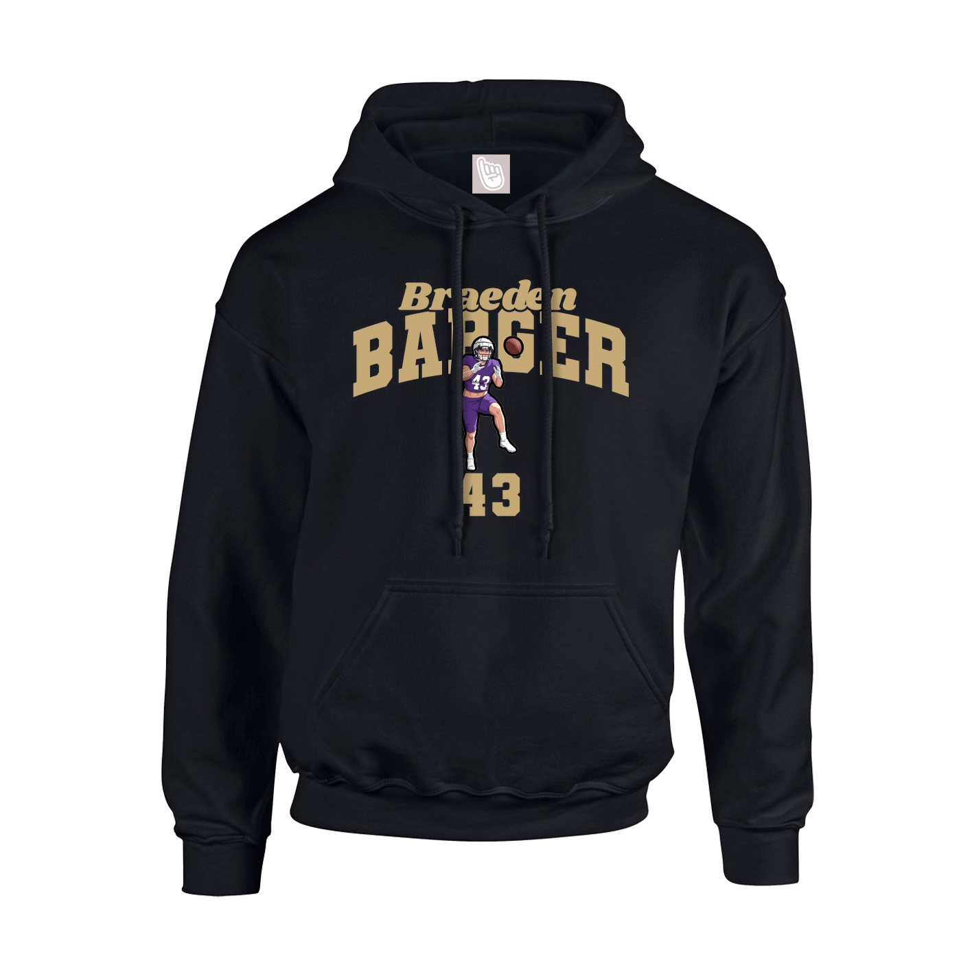Youth Hoodie — Signature Arch in Black