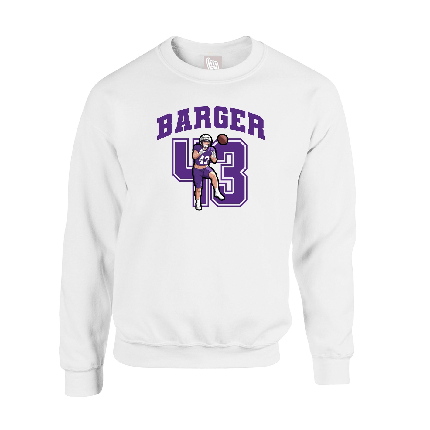 Fleece Crew — Number in White