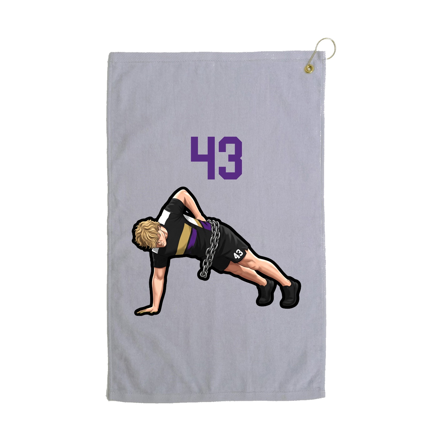 Golf Towel — Number Top in Grey